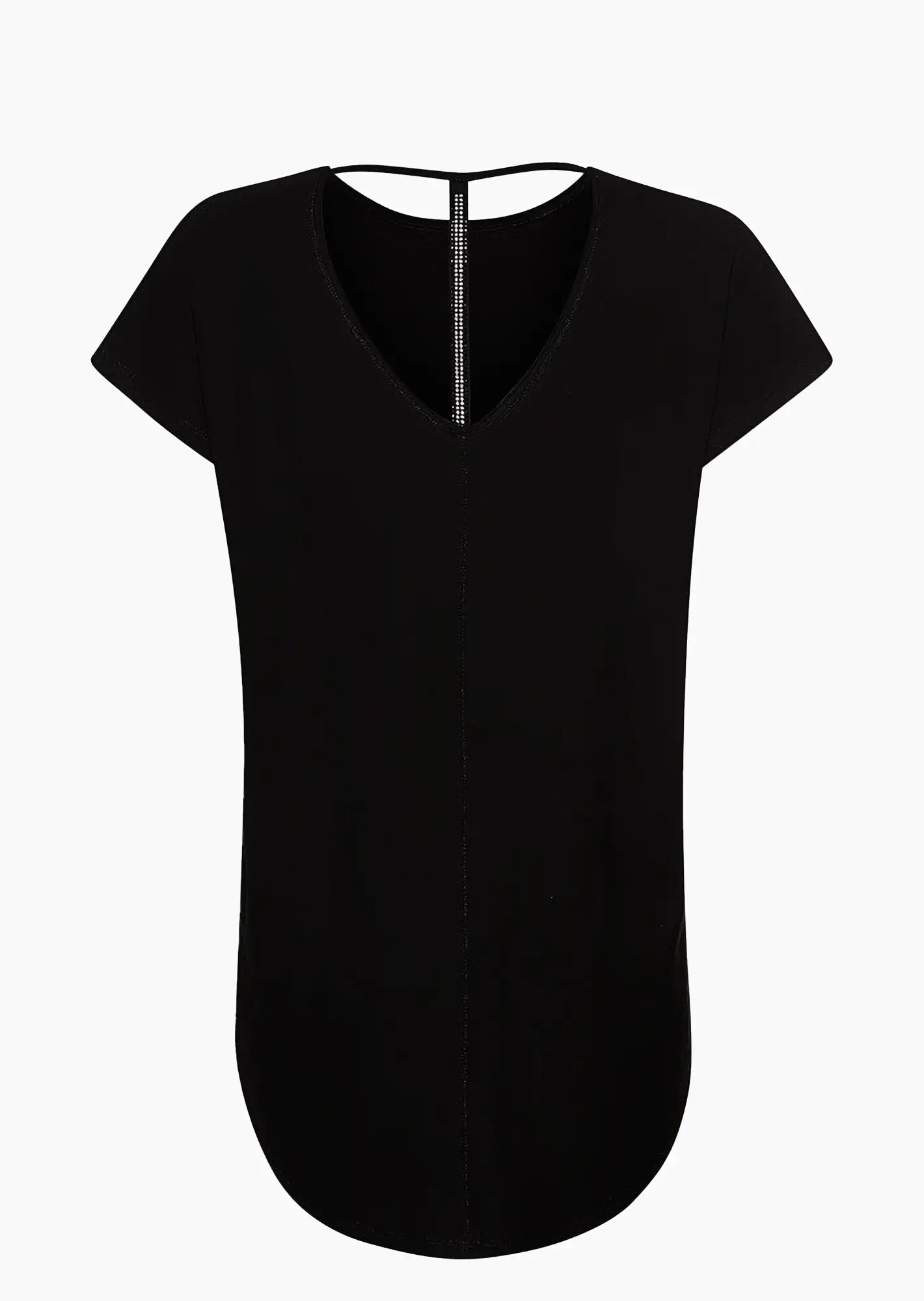 Shirt mit Rückenausschnitt, schwarz