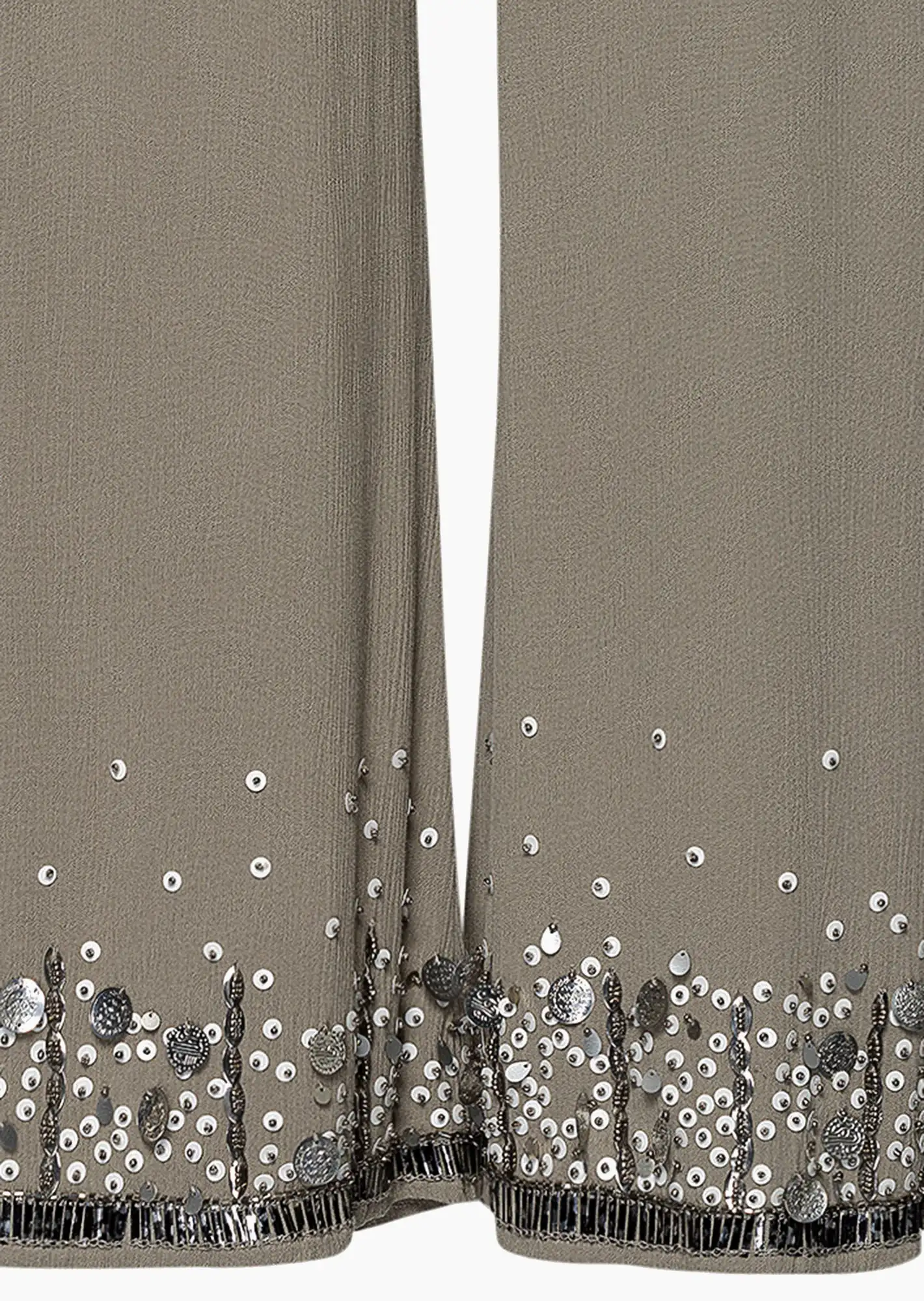 Viskose-Hose mit Pailletten, salbei