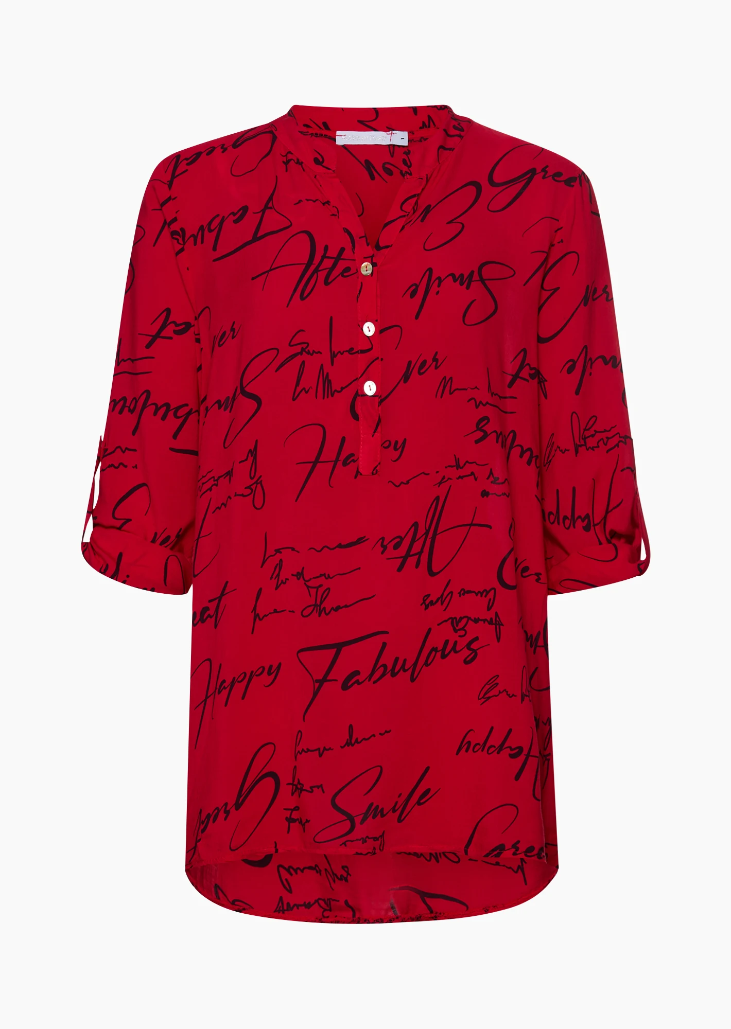 Bluse mit Lettering, tredyrot