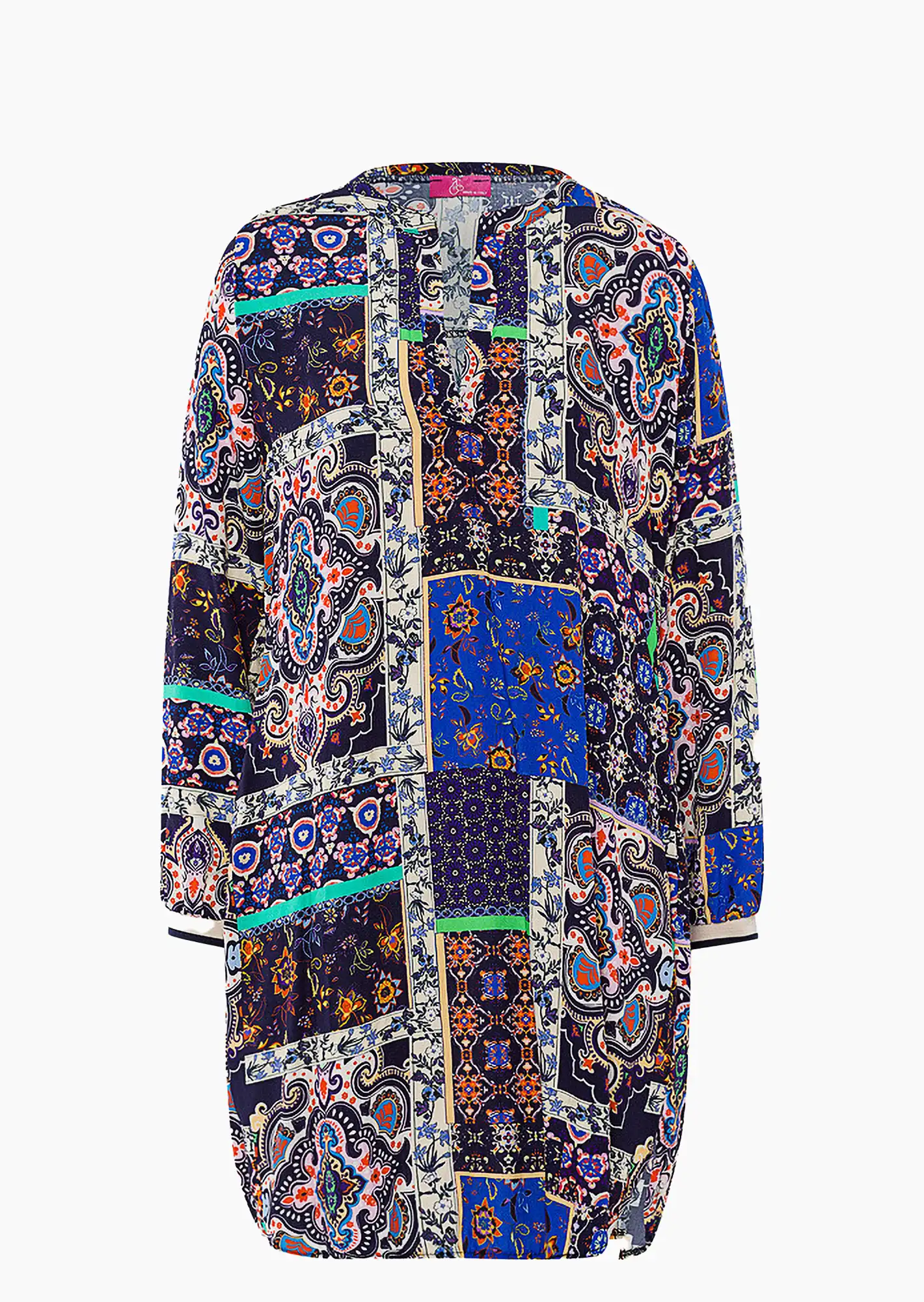 Kleid im Alloverprint, navy