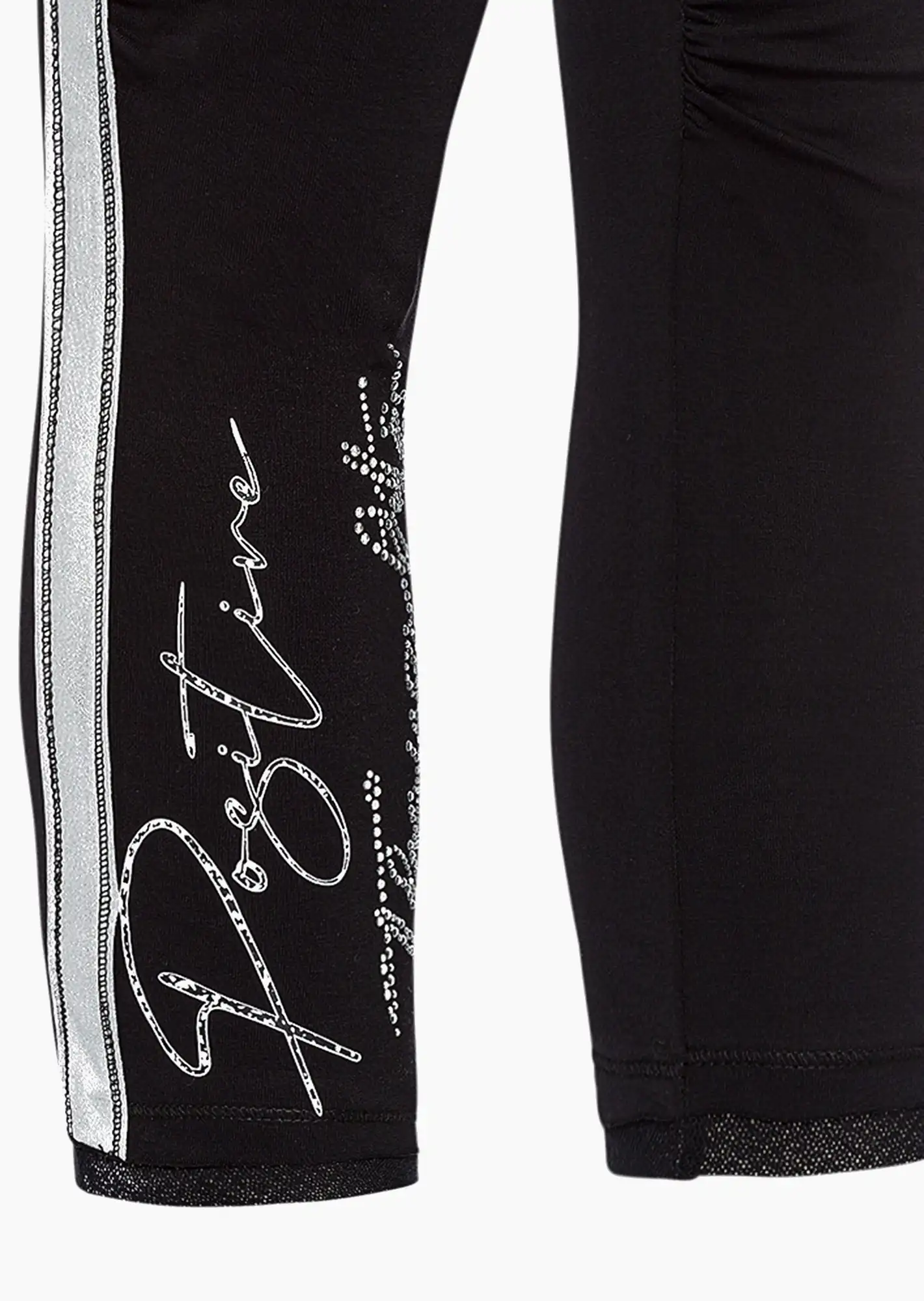 Leggings mit Galonstreifen, schwarz