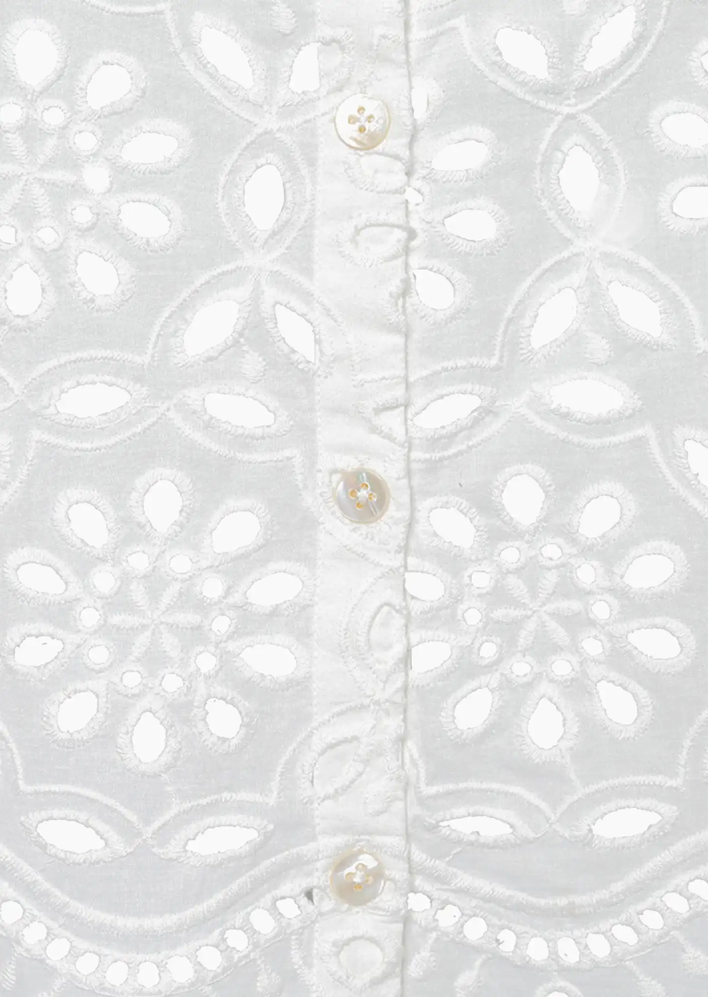 Bluse mit Lochstickerei, weiß