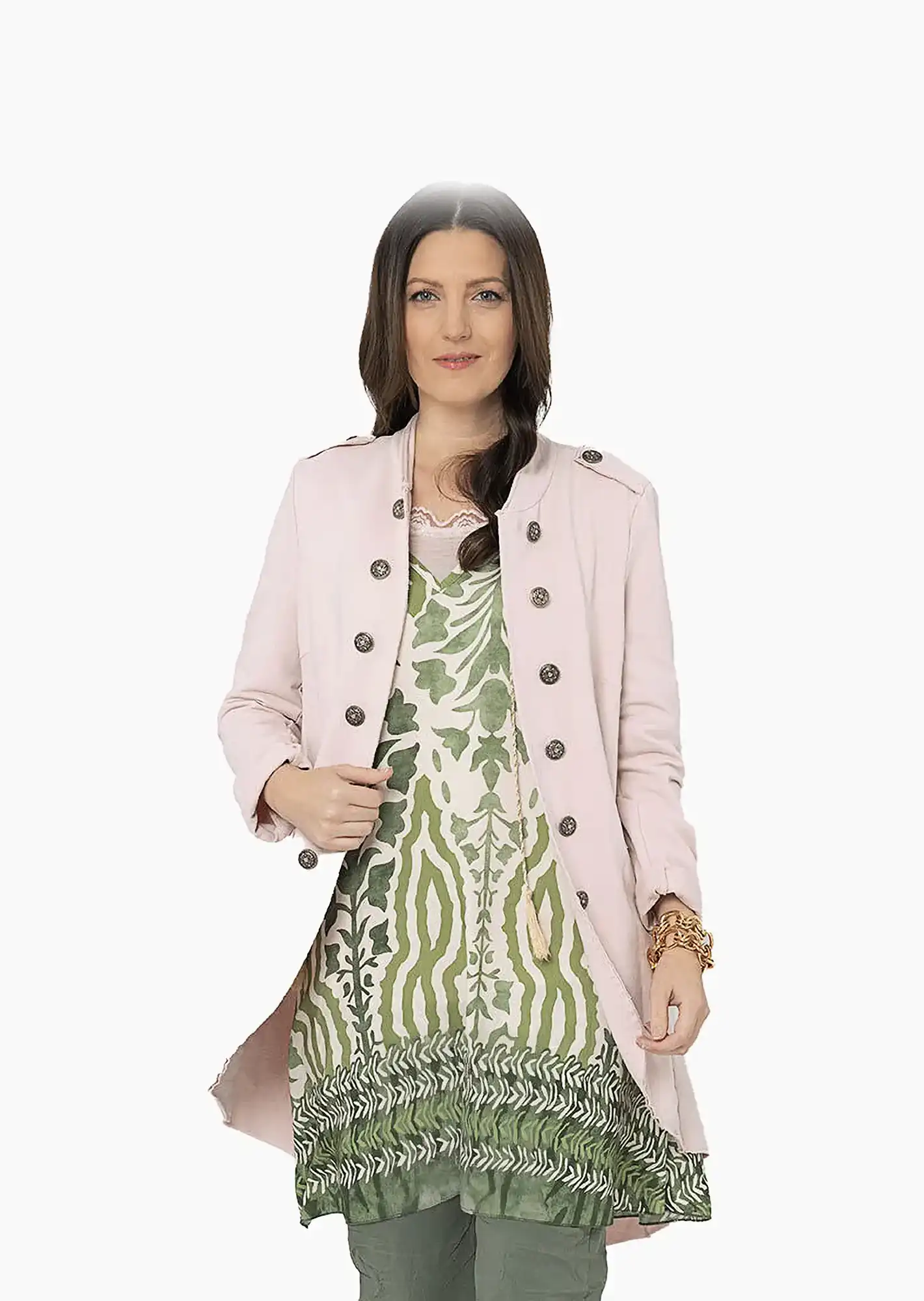 Blazer im Military-Style, rosenholz