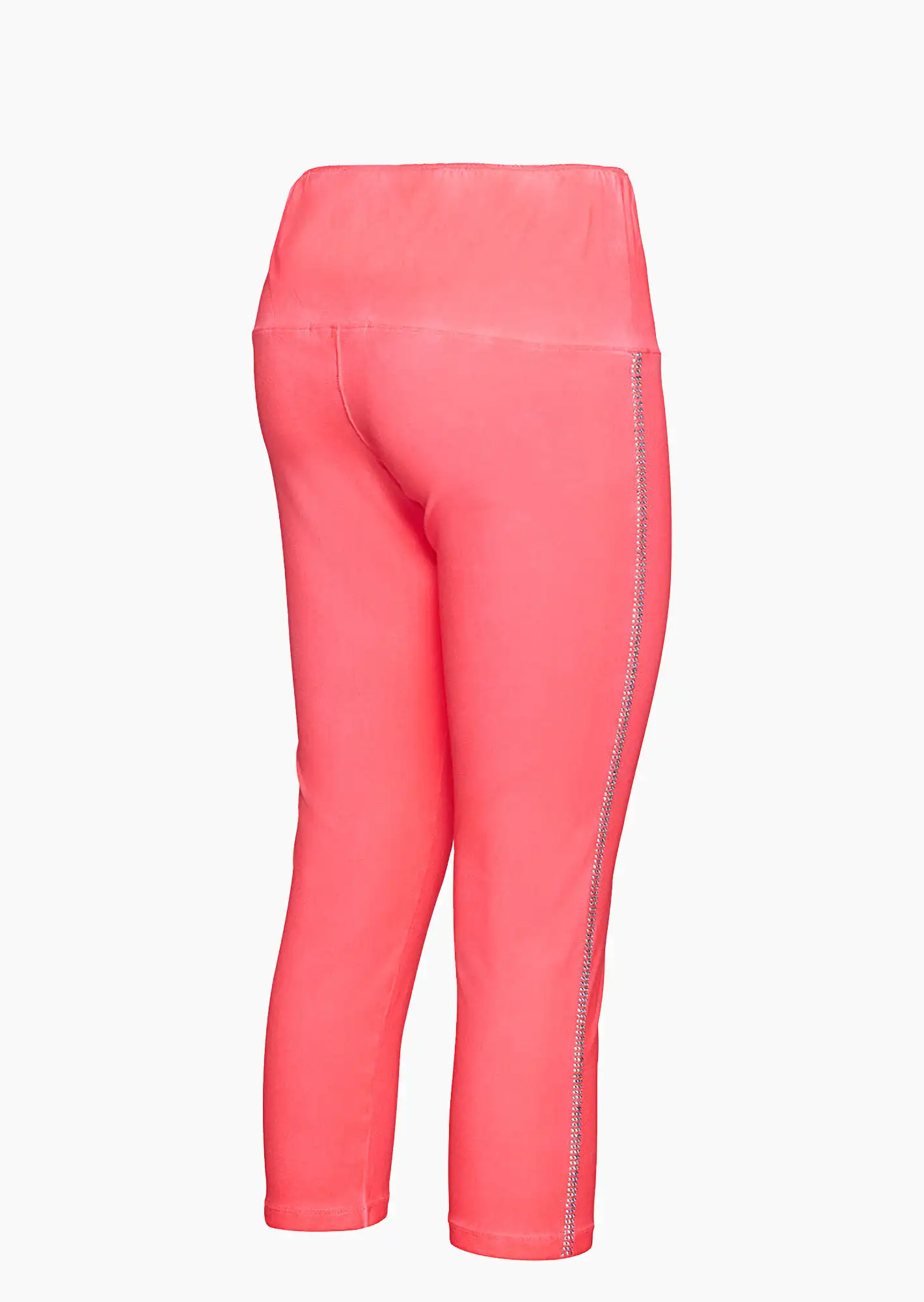 Capri-Leggings mit Galonstreifen, neon lobster