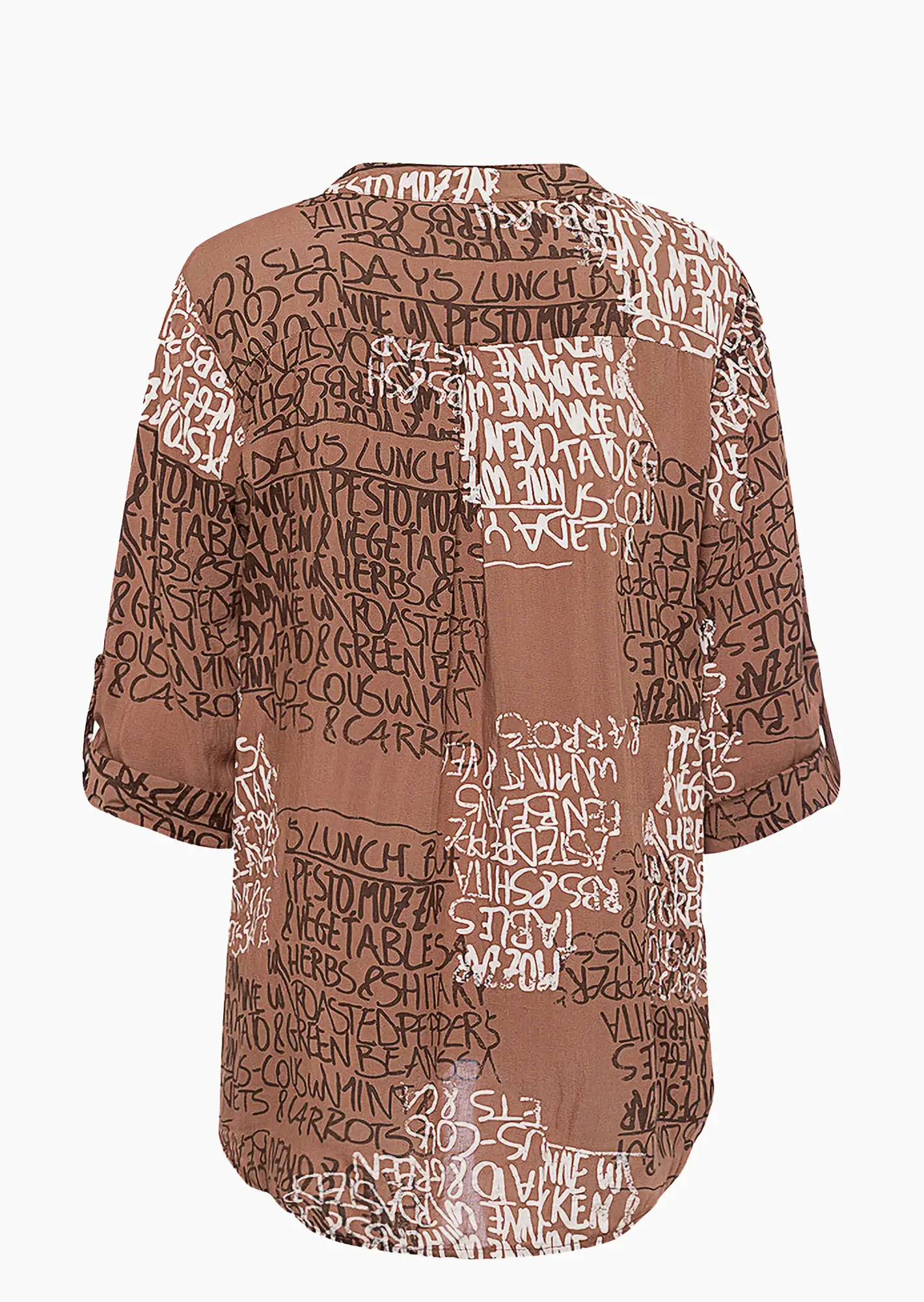 Bluse im Alloverprint, cappuccino