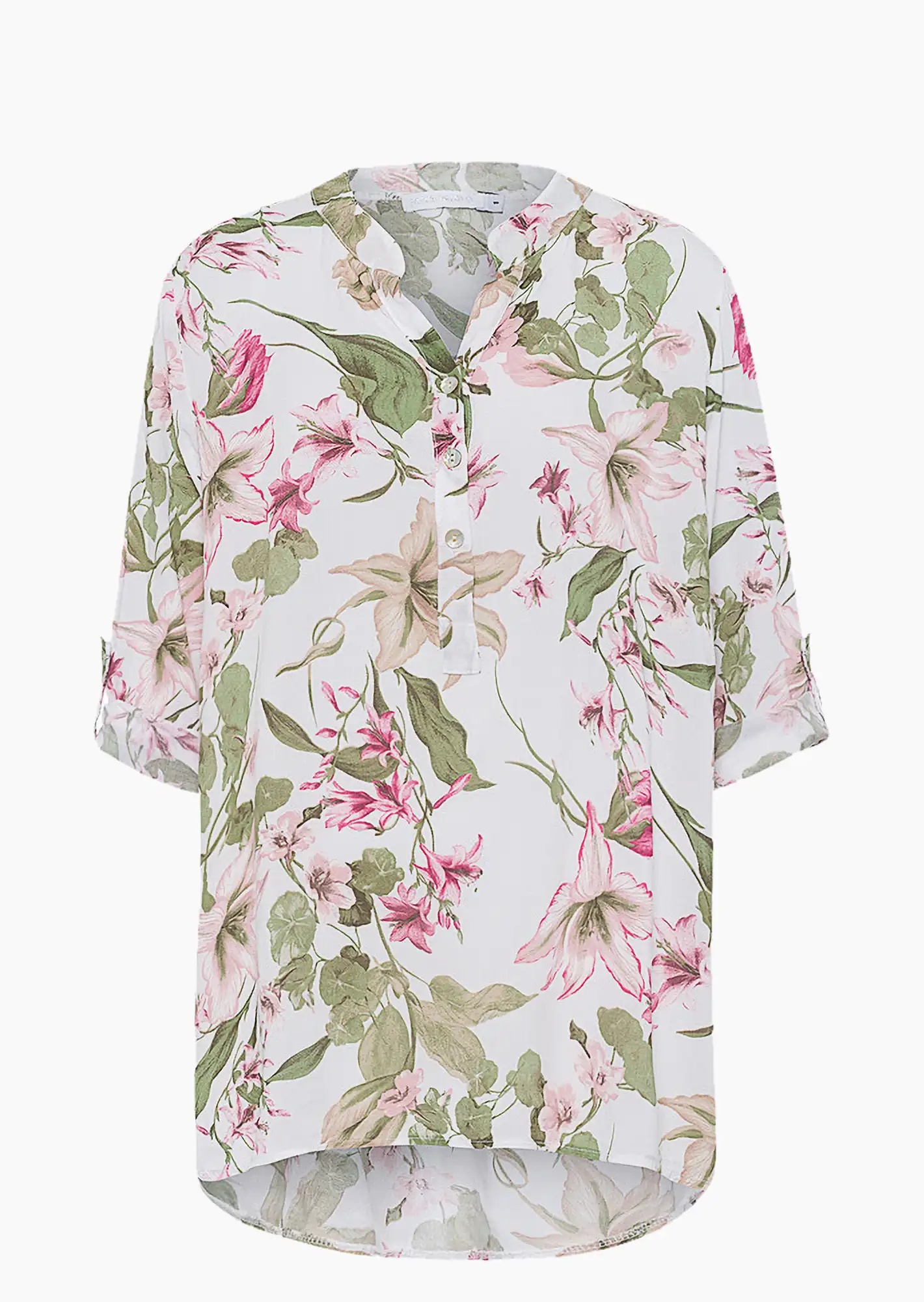 Bluse 'Flower', weiß