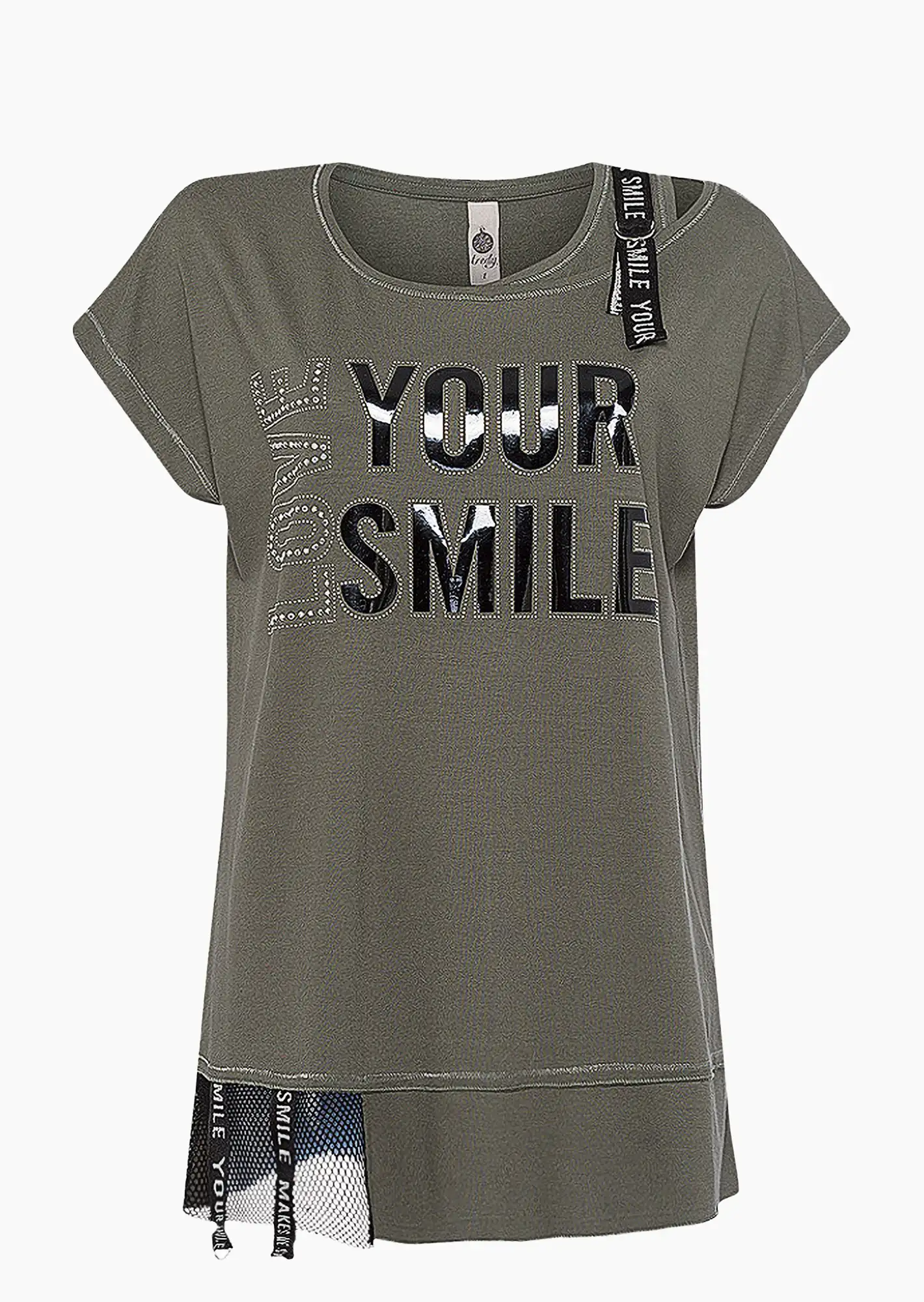 Shirt 'Smile', oliv