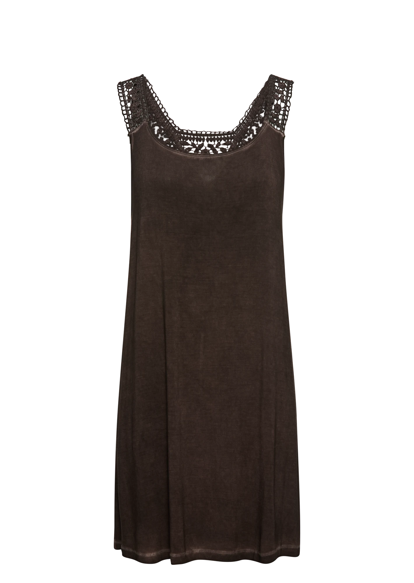 Top mit Spitze, mocca
