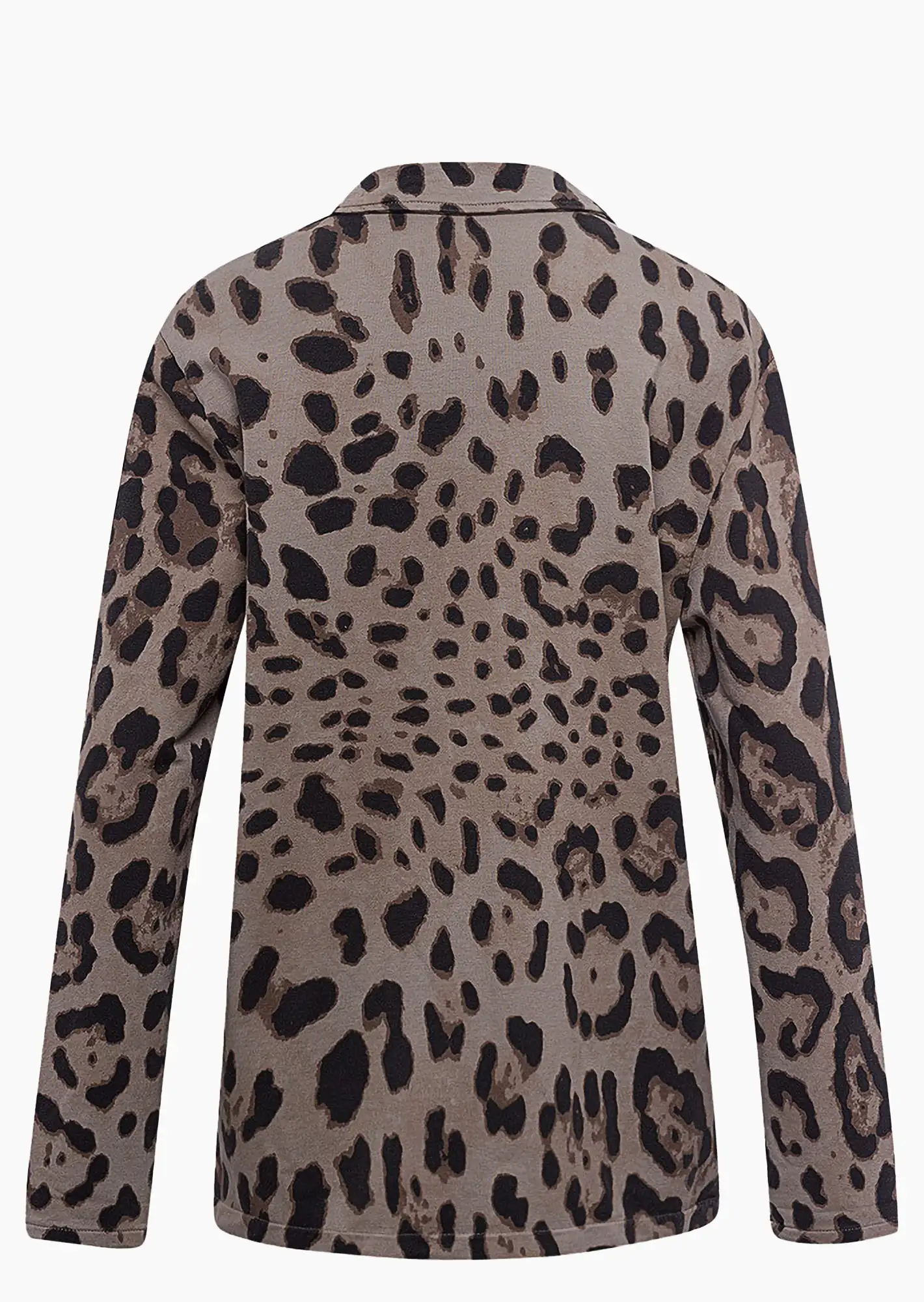 Sweatjacke im Leoprint, taupe