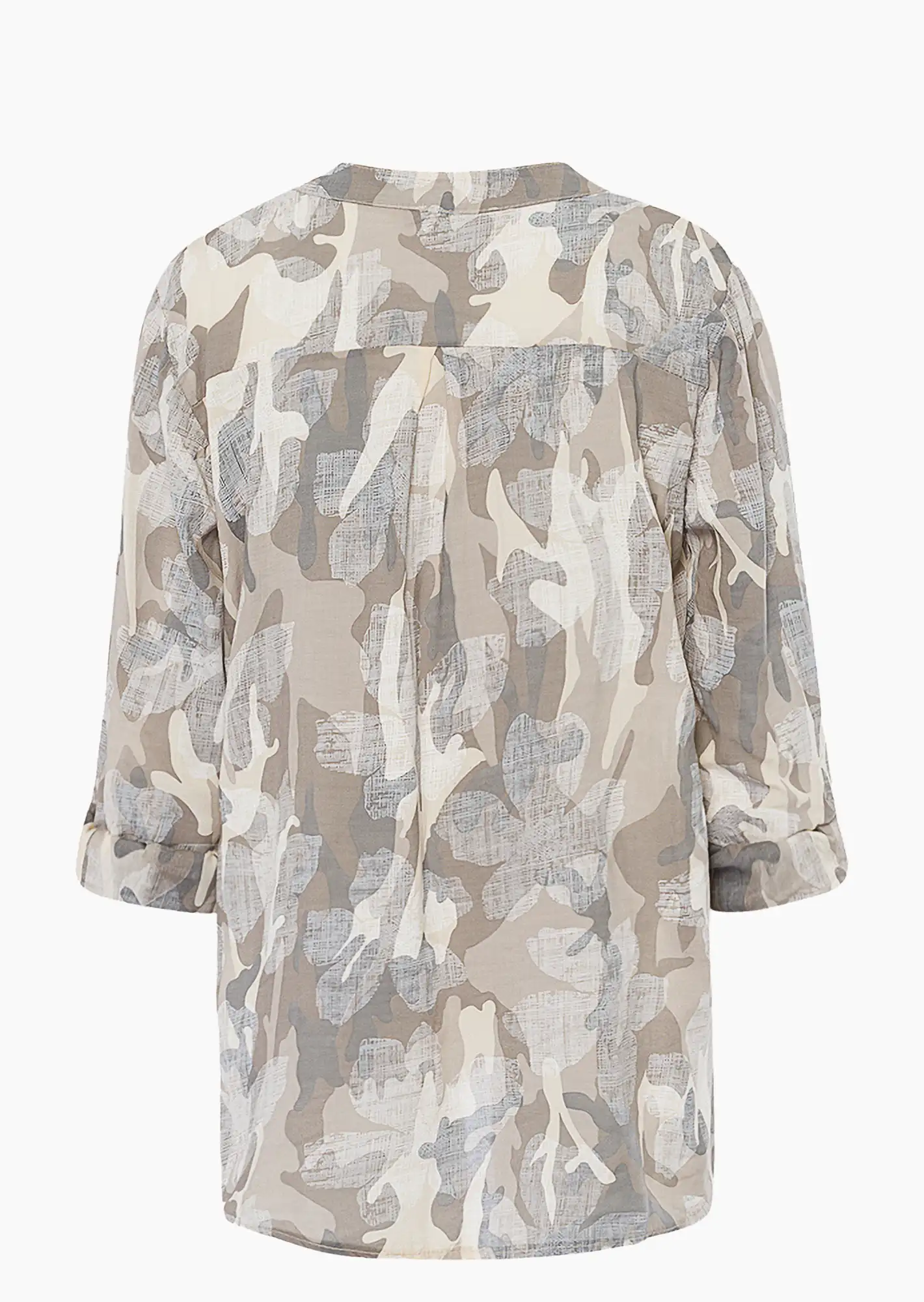 Bluse im Alloverprint, taupe