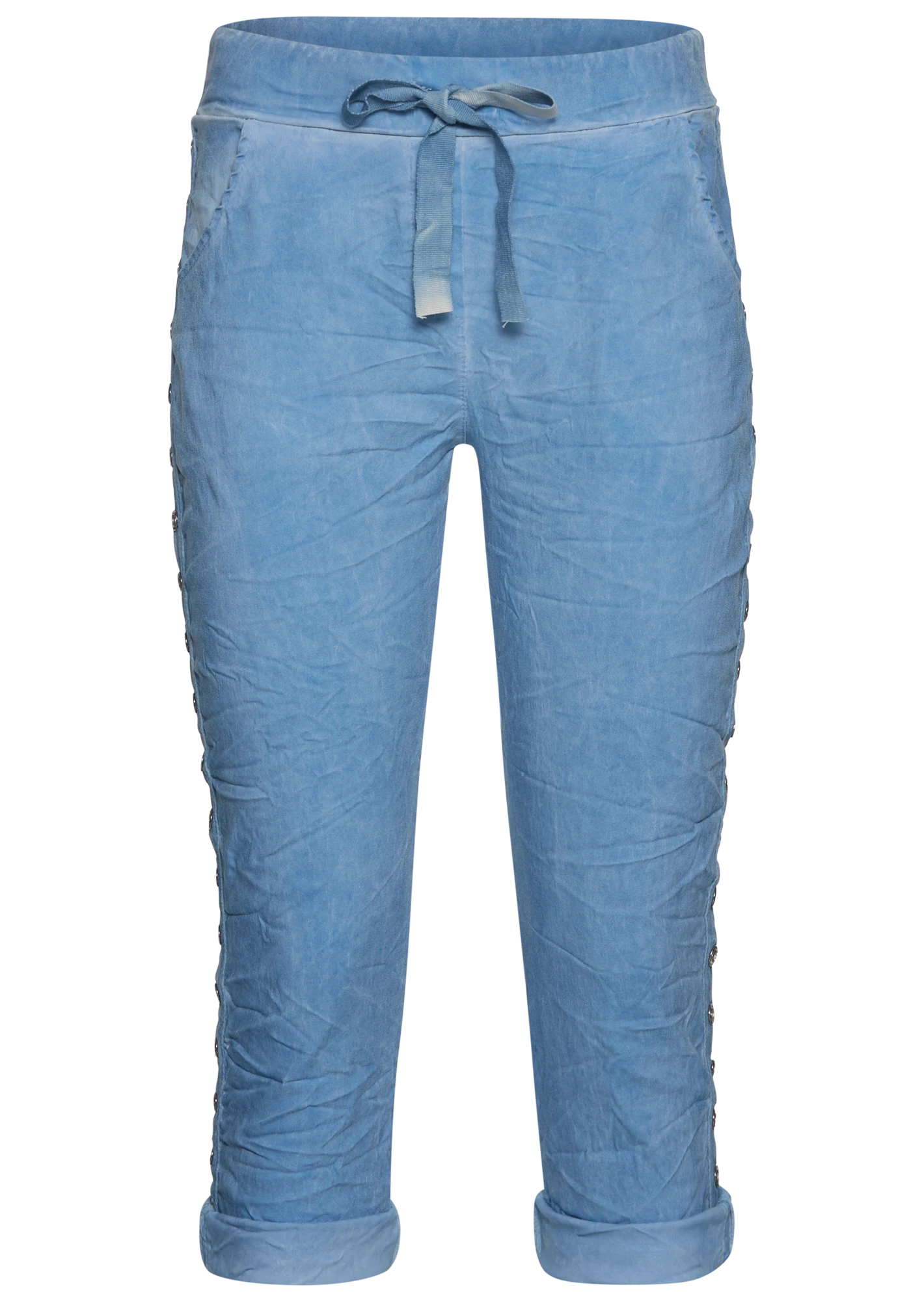 Capri-Joggpants Galonstreifen, blue denim