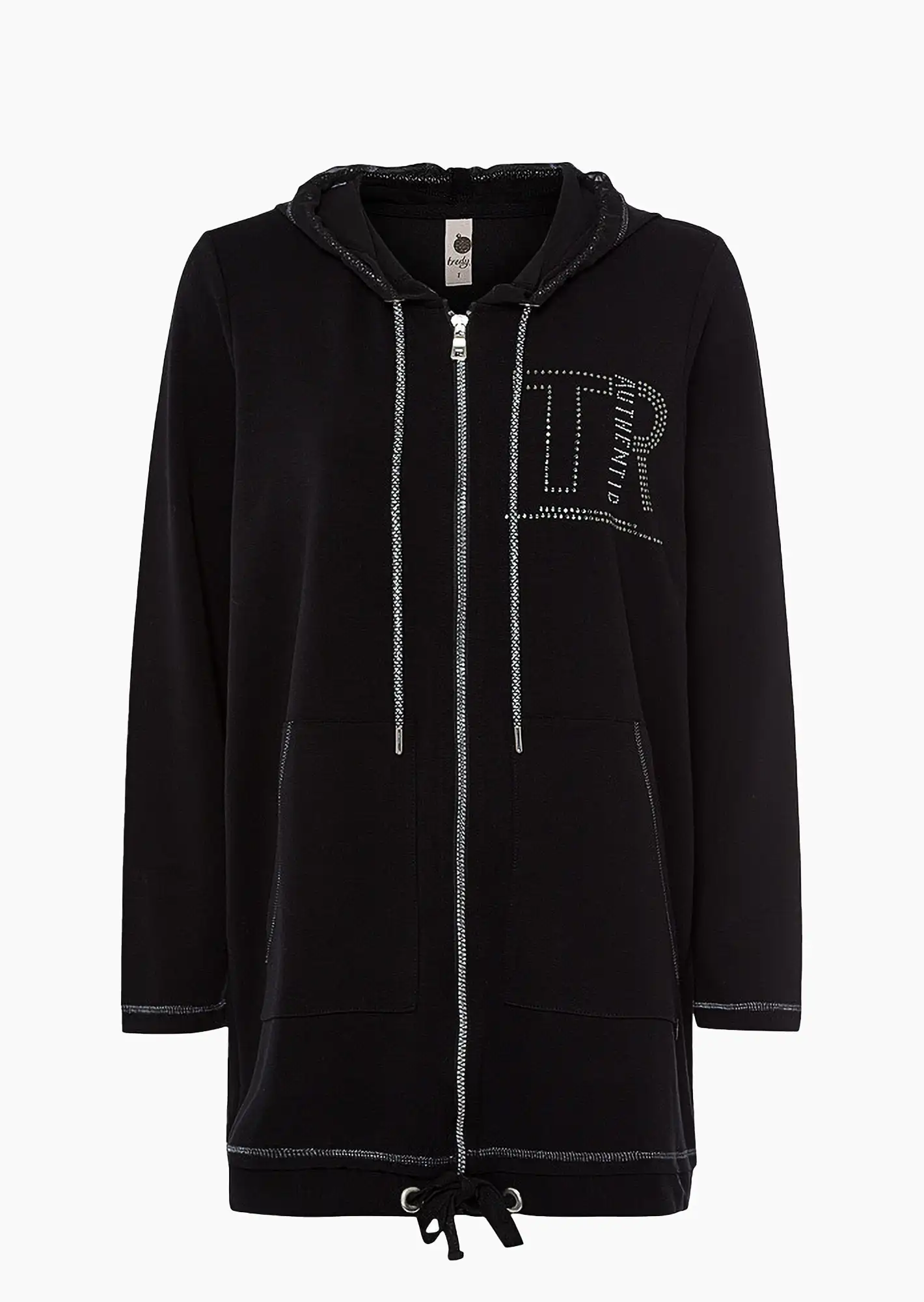 Sweatjacke 'Authentic', schwarz