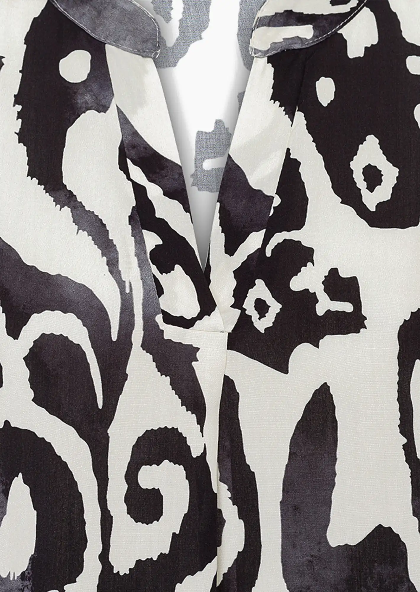 Bluse im Alloverprint, schwarz-offwhite