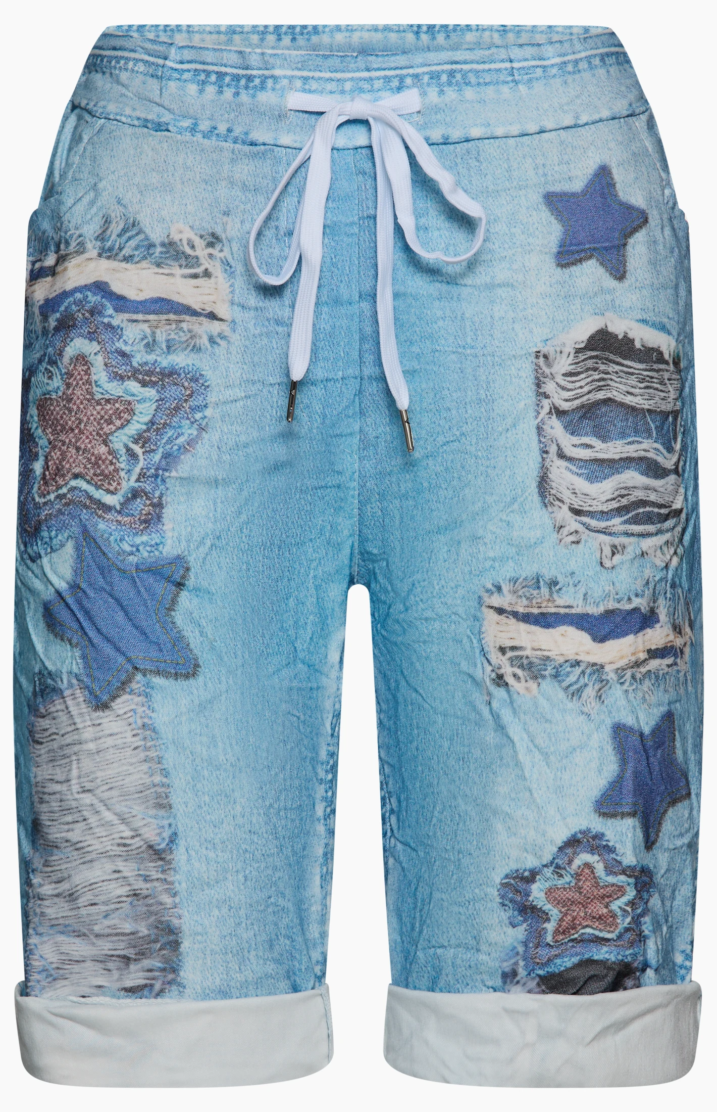 Shorts mit Print, blau