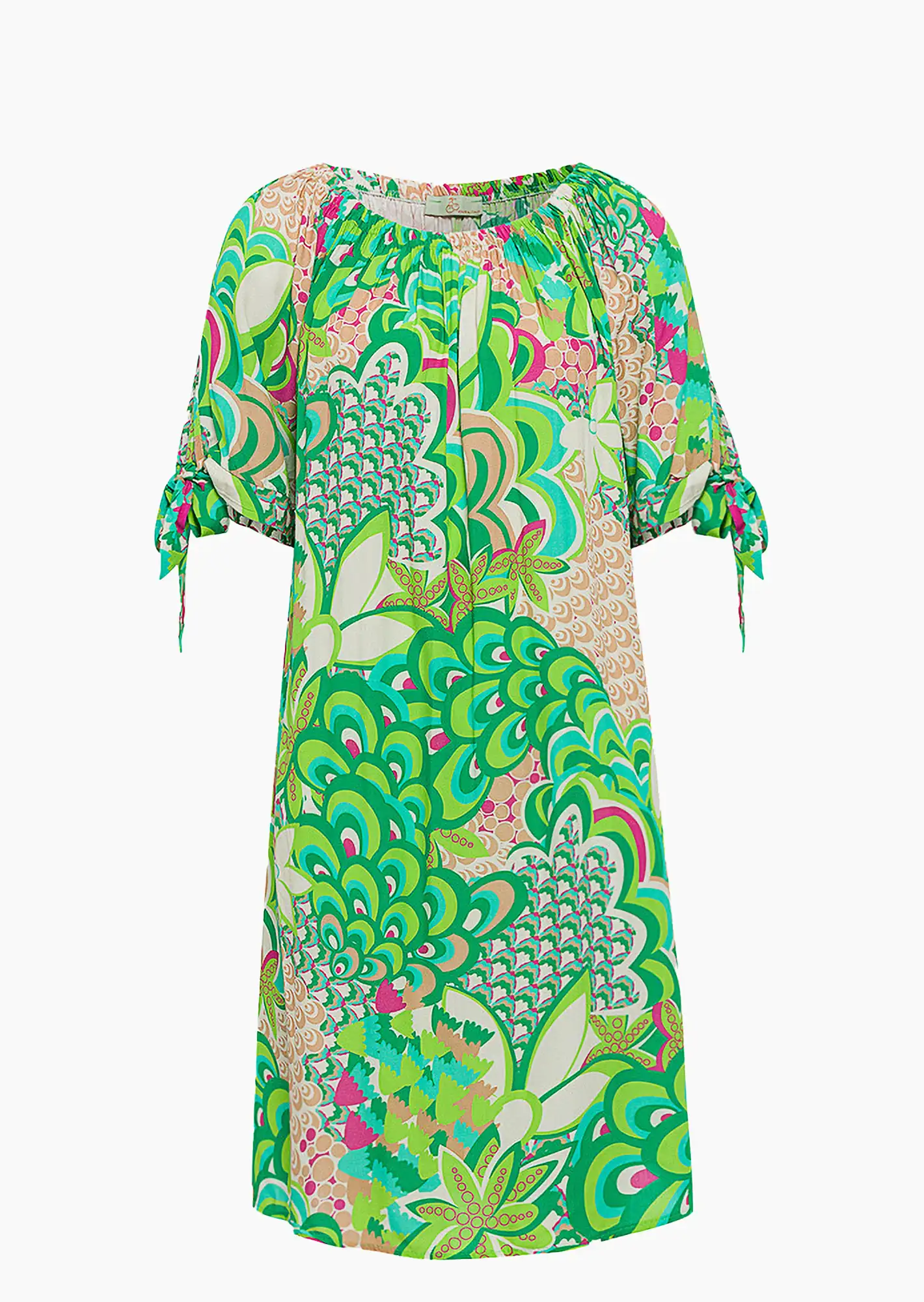 Kleid im Alloverprint, grün
