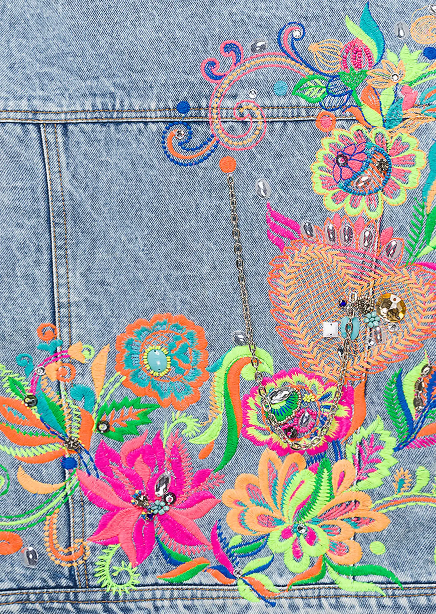 Jeansjacke 'Colorful', light blue denim