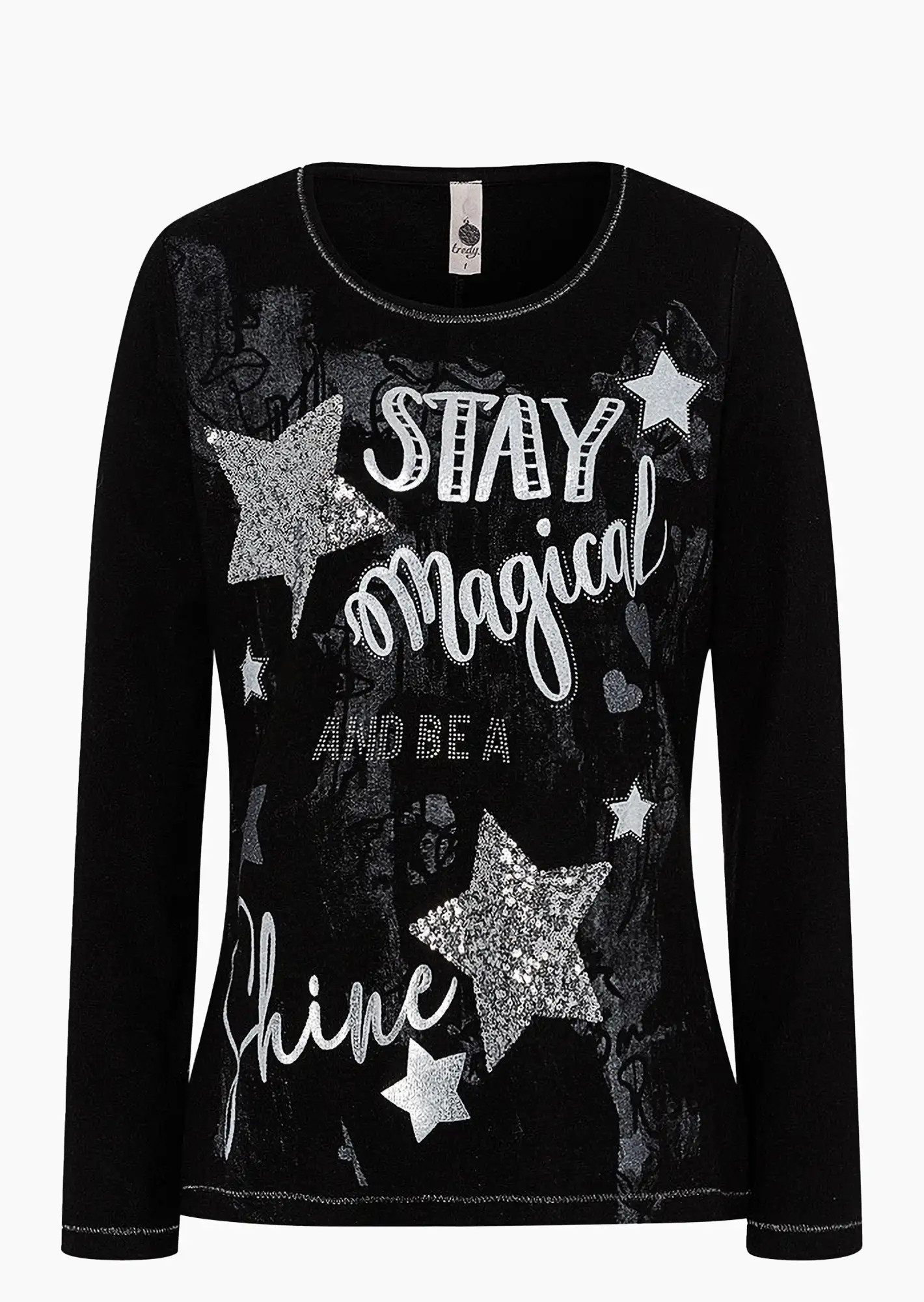 Langarmshirt, schwarz