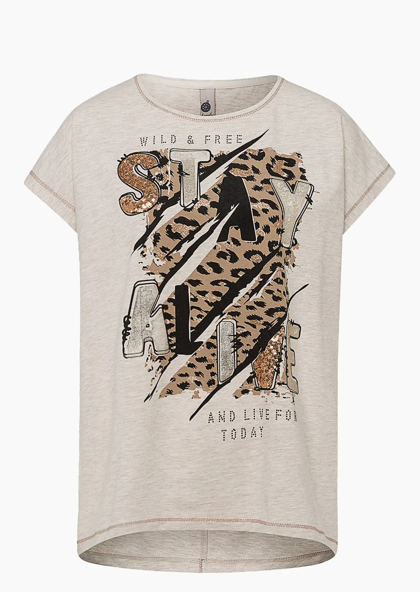 Shirt 'Alive', sand-melange