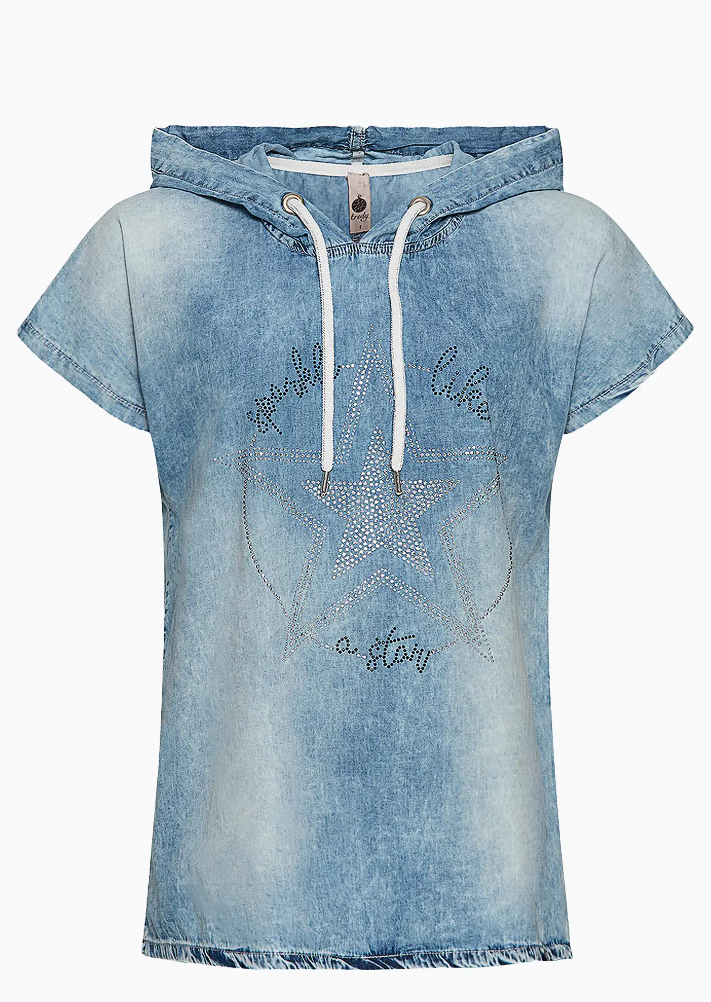 Denim-Bluse 'Star', bleached denim