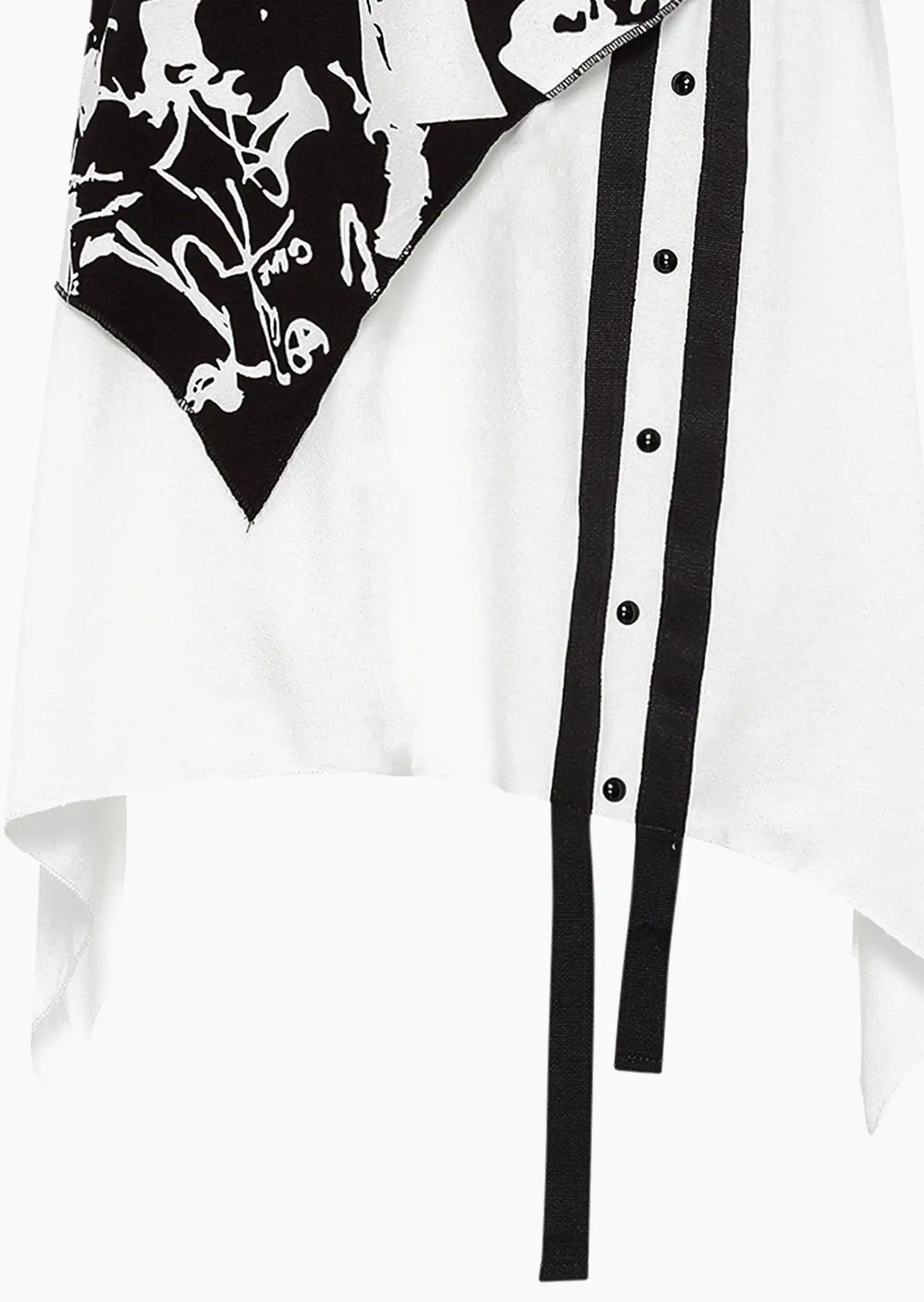 2 in 1 Shirt im Layering-Look, schwarz-weiß