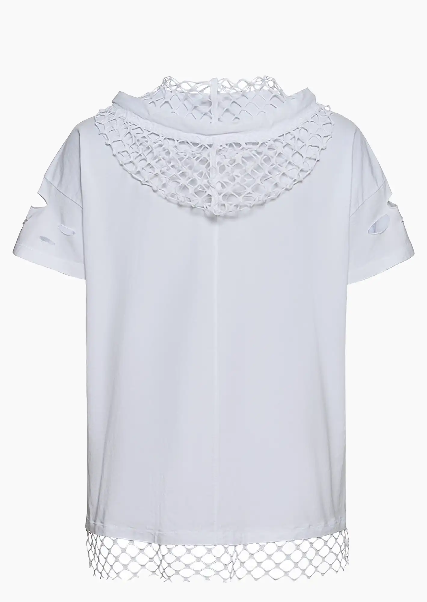 Shirt in Loch-Optik, weiß