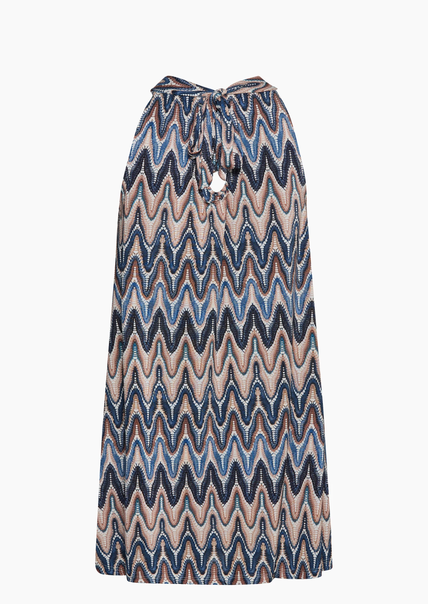 gemustertes Neckholdertop, blau