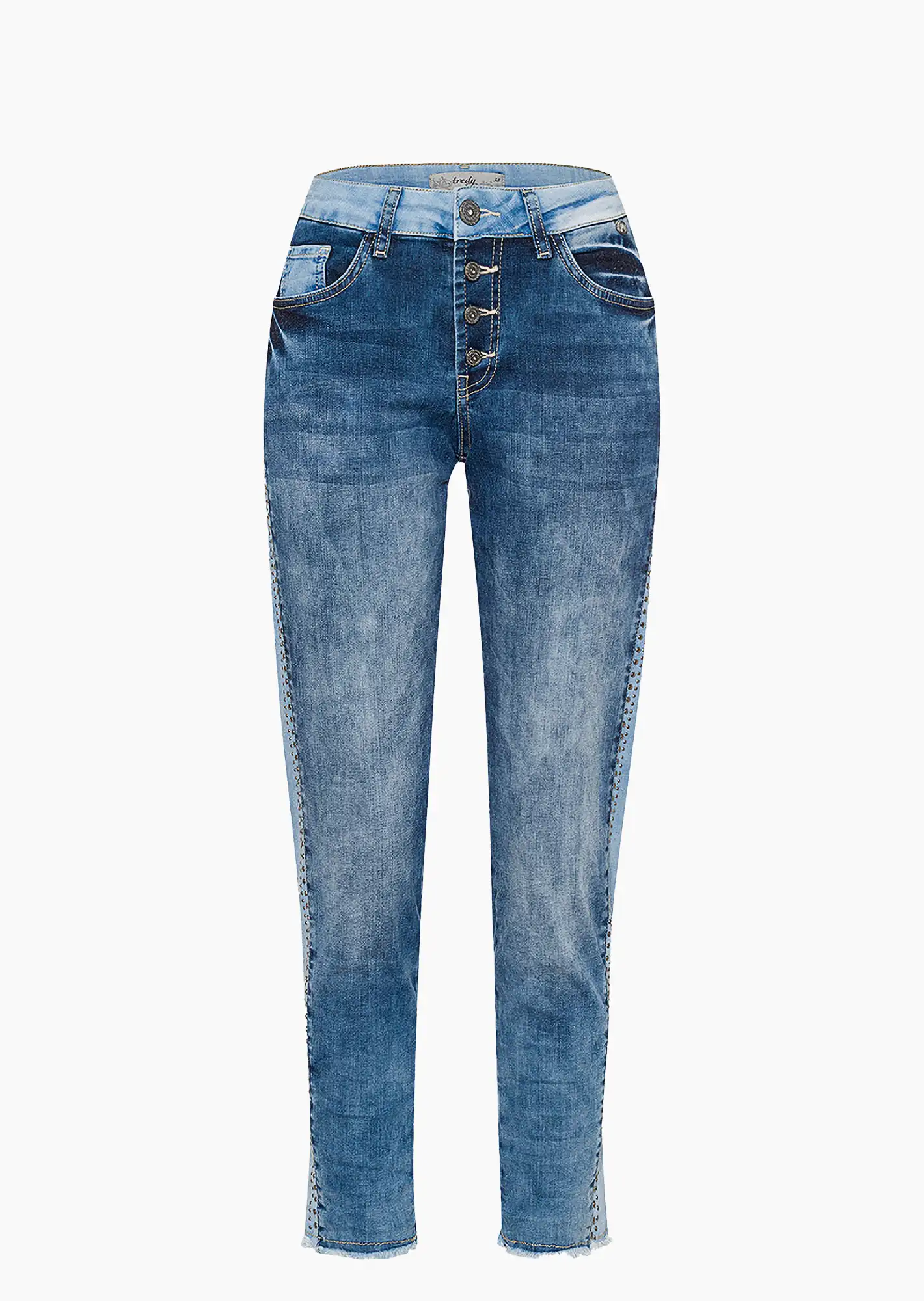 Jeans mit Ziernieten, blue denim