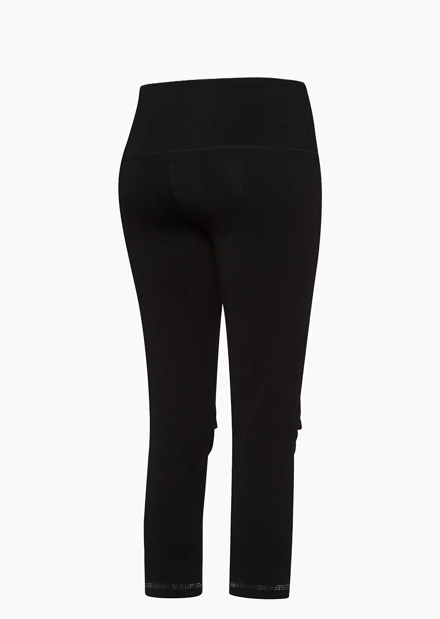 Capri-Leggings mit Ziersteinen, schwarz