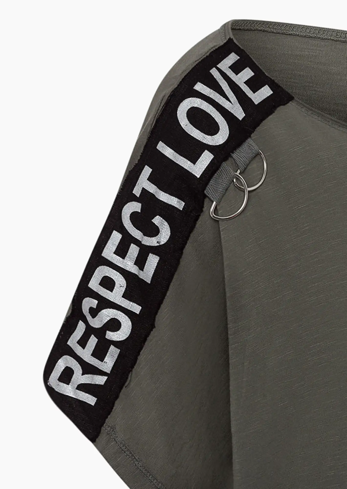 Shirt mit Lettering, oliv