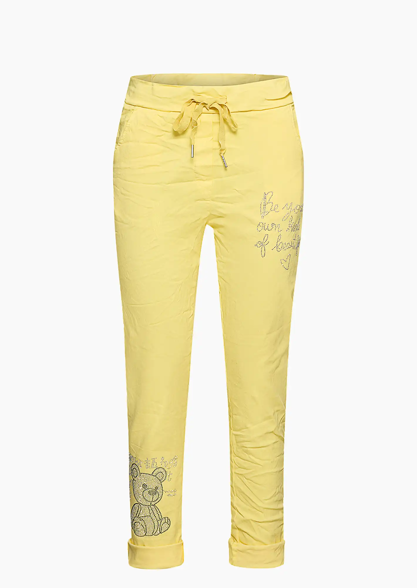 Joggpants 'Glitzer-Teddy', butter yellow