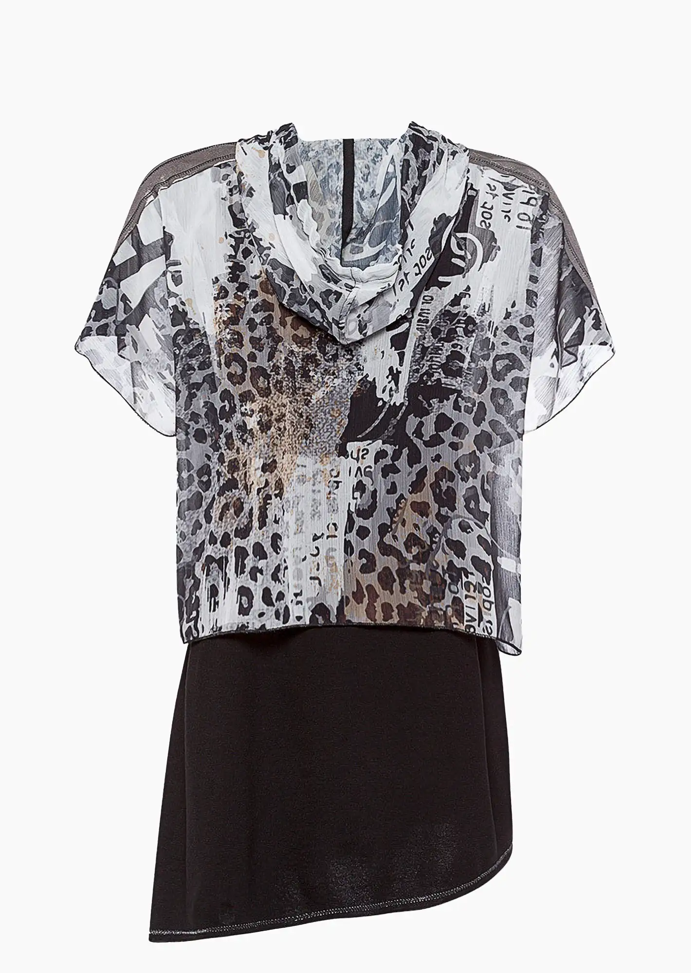 2 in 1 Shirt im Layering-Look, schwarz