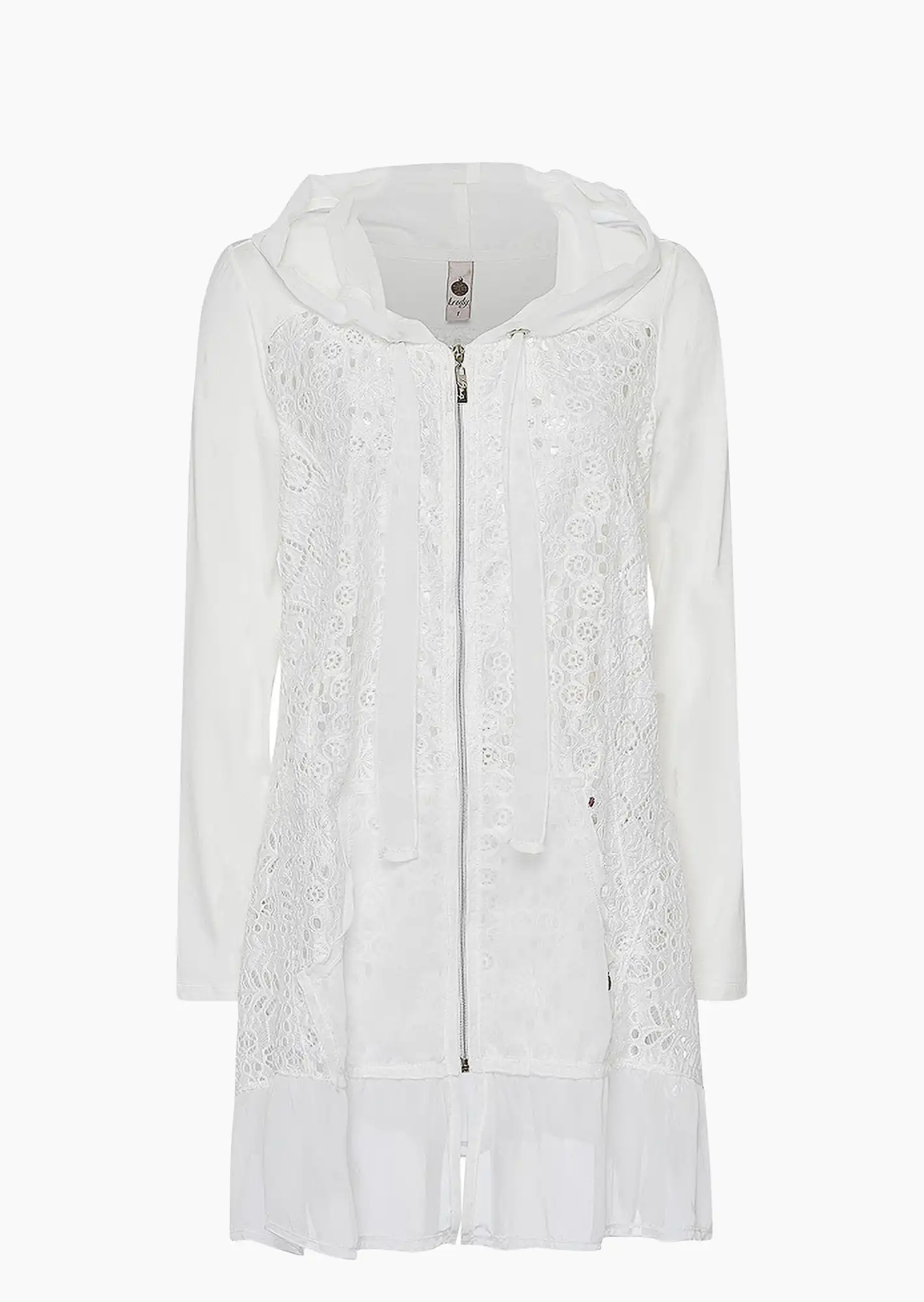 Shirtjacke mit Spitze, offwhite