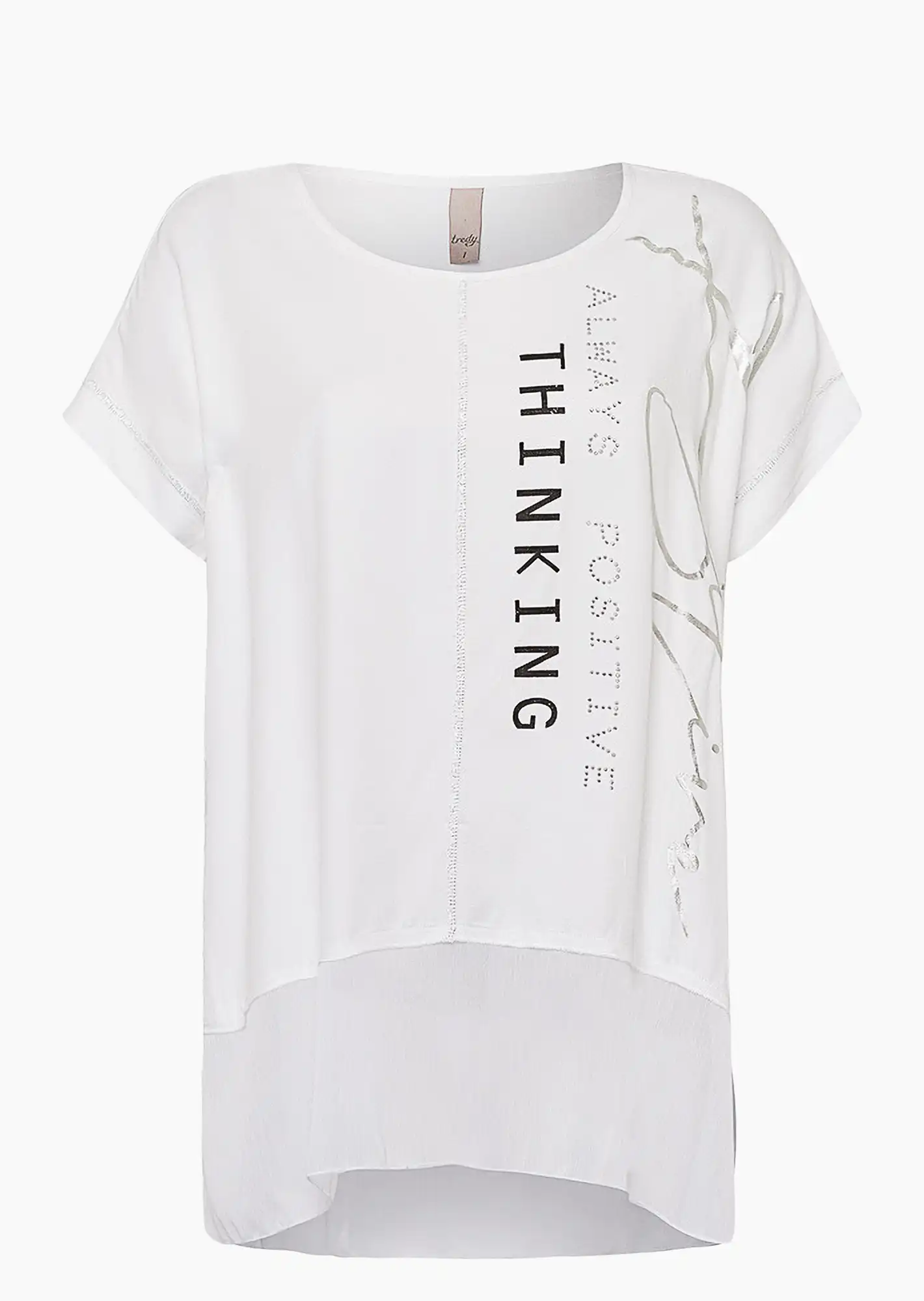 Bluse 'Positive', weiß