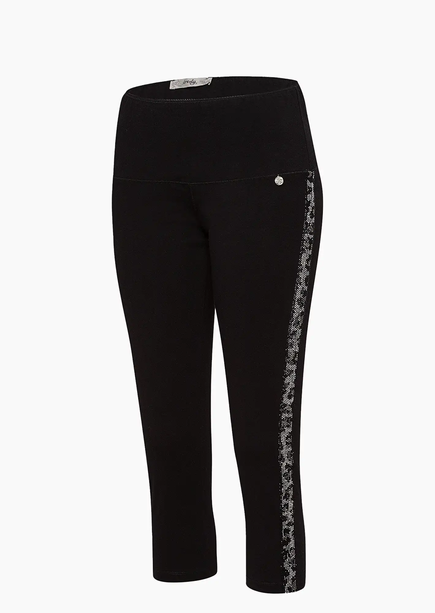 Leggings mit Galonstreifen, schwarz