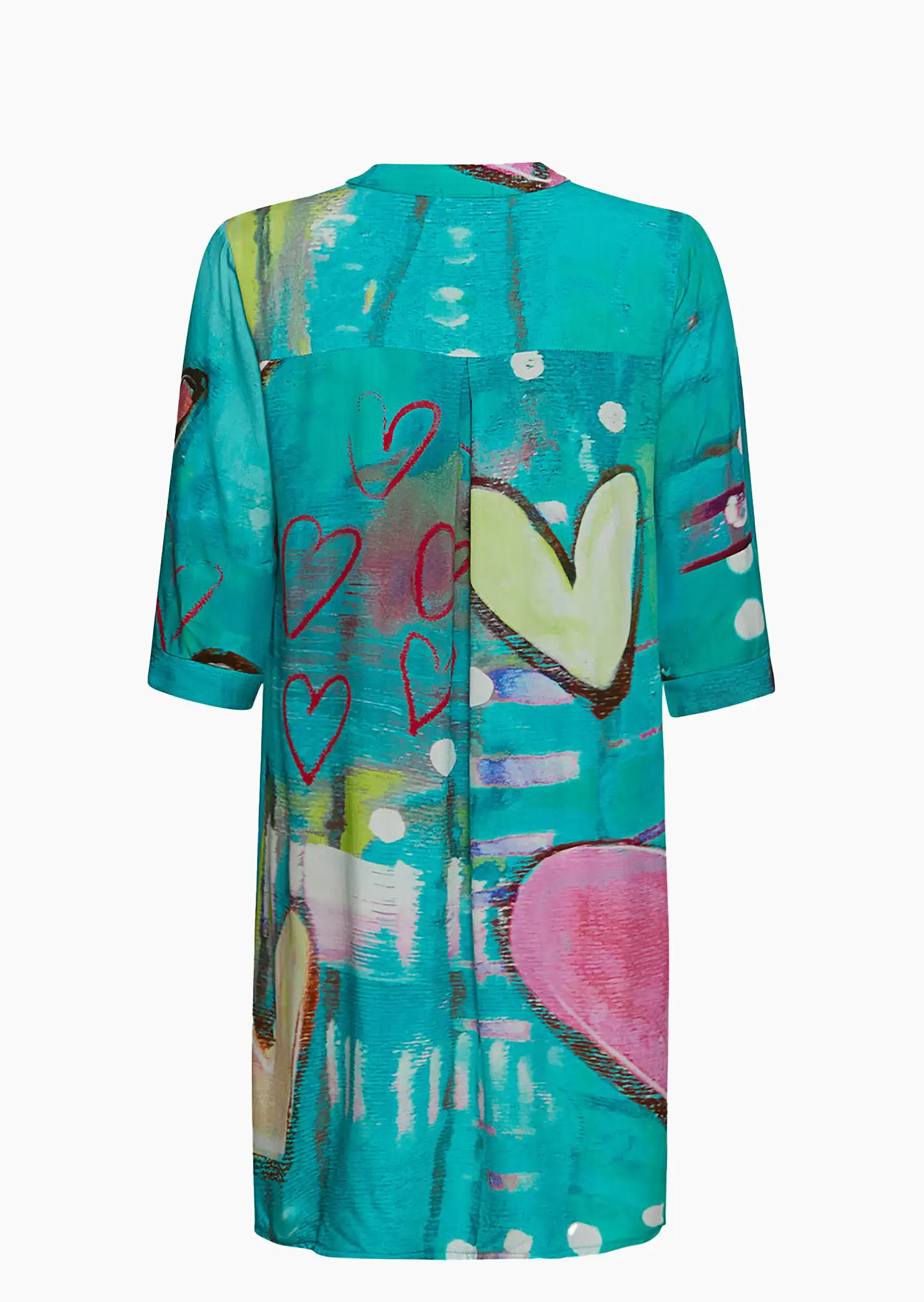 Kleid mit Herzen, türkis