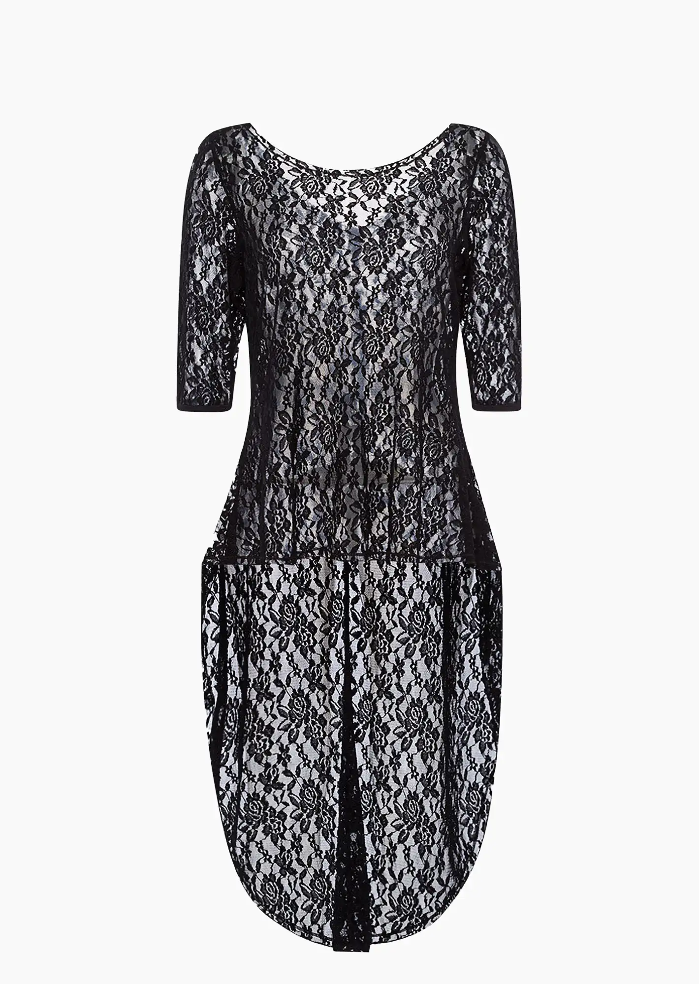 Shirt im Vokuhila-Style, schwarz