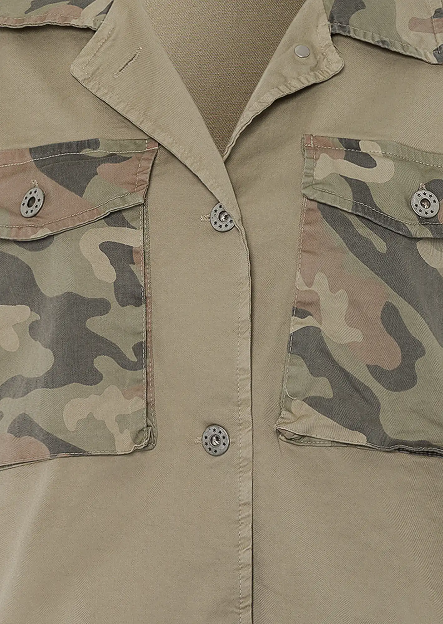 Jeansjacke im Military-Style, salbei