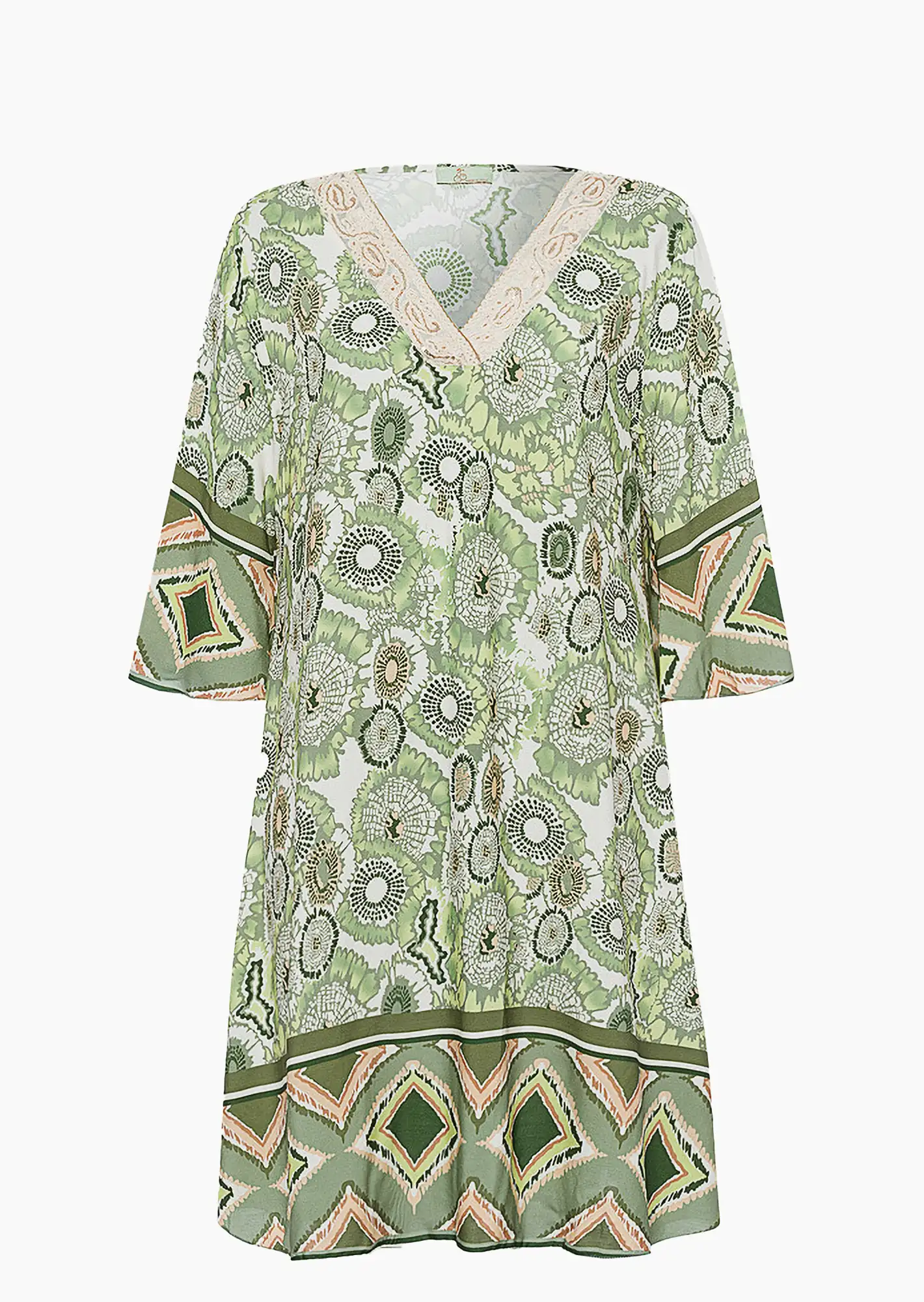 Kleid im Alloverprint, khaki