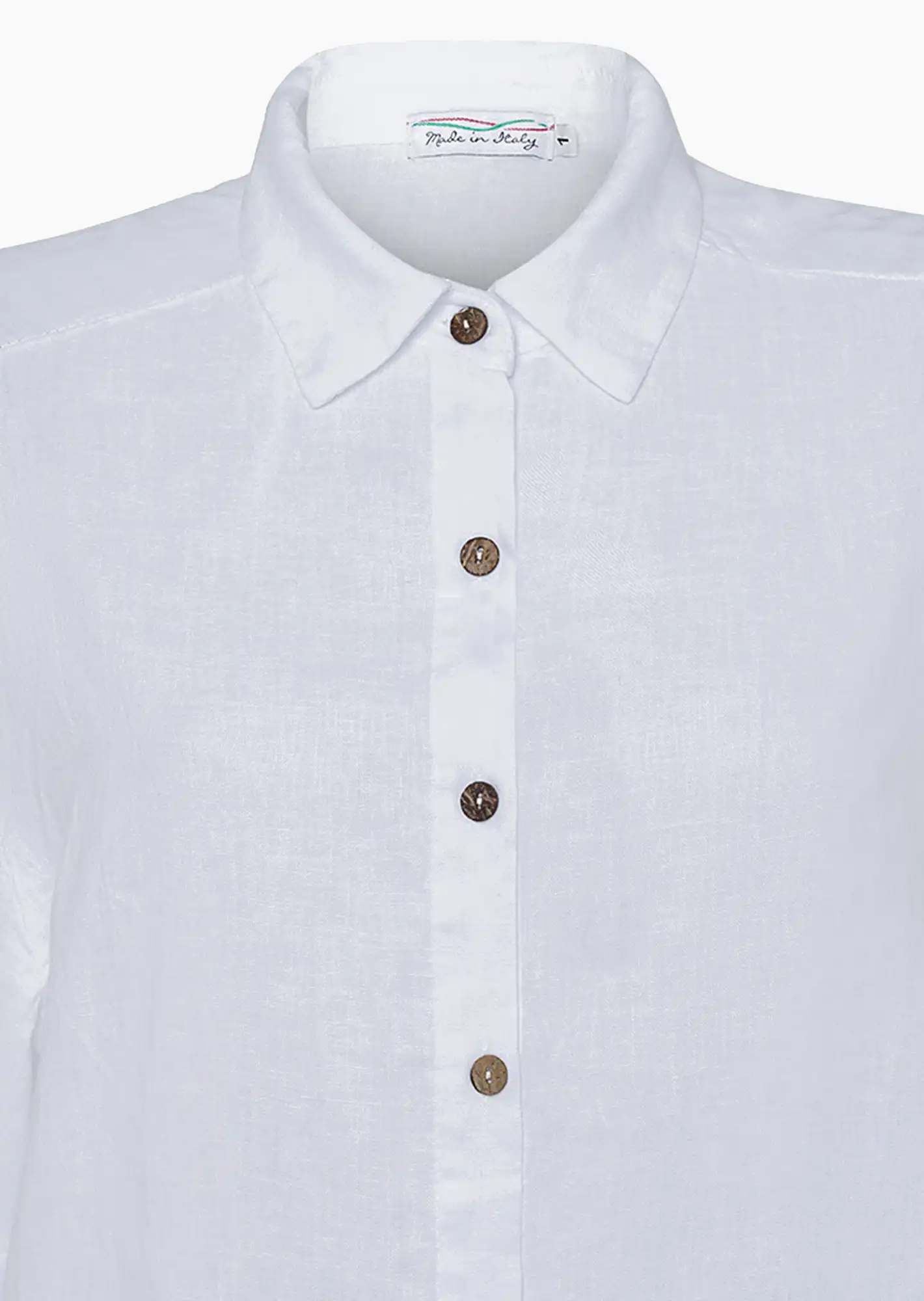 leichte Bluse mit Leinen, weiß