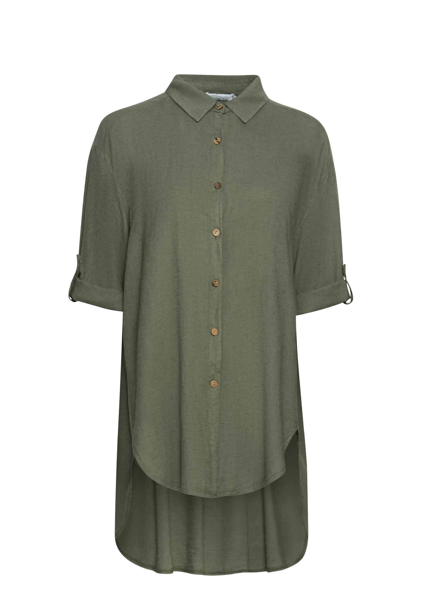 leichte Bluse mit Leinen, khaki