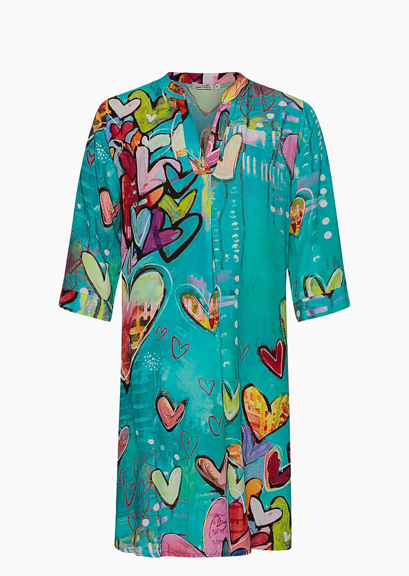 Kleid mit Herzen, türkis