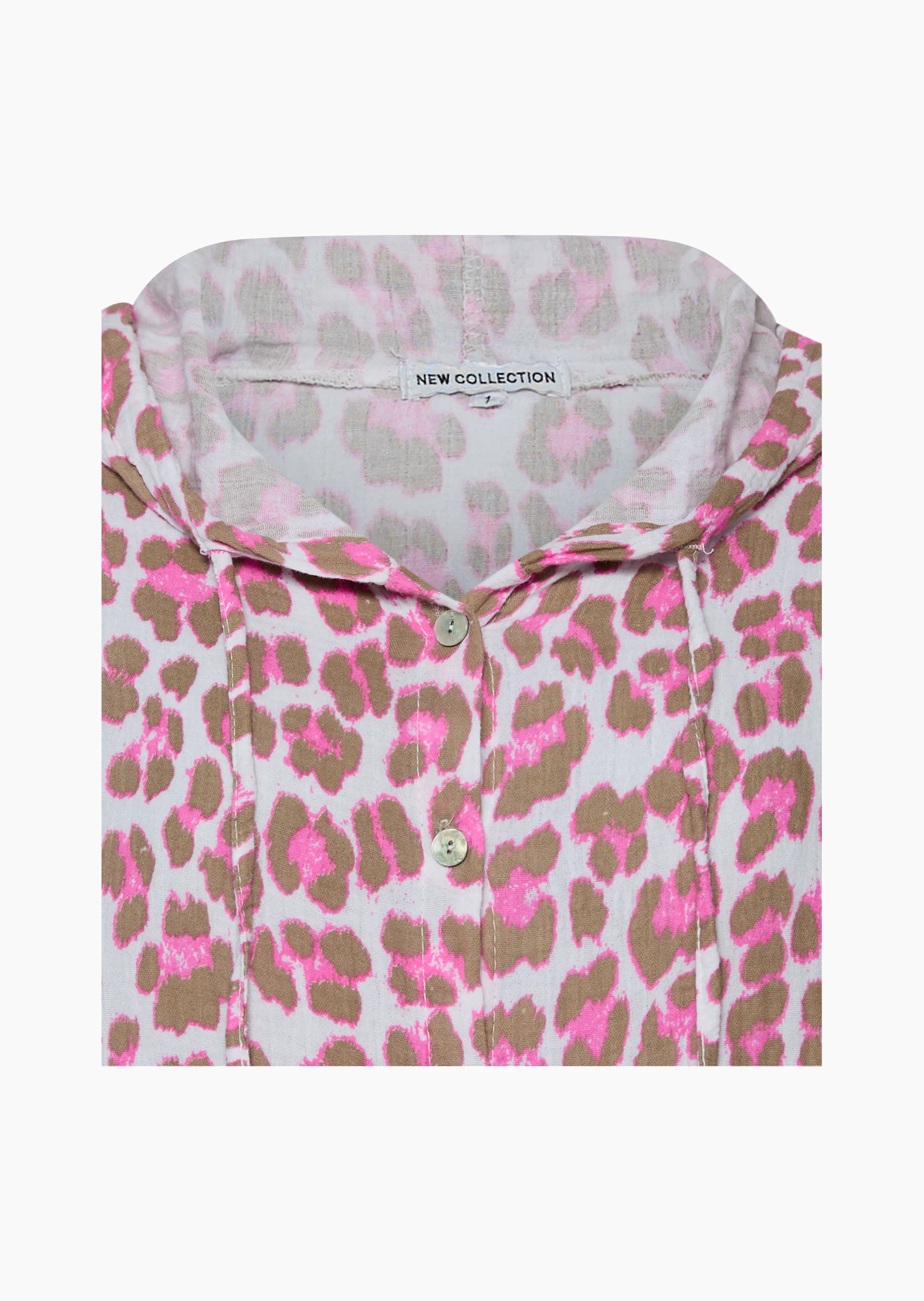 Musselin-Bluse, pink weiß