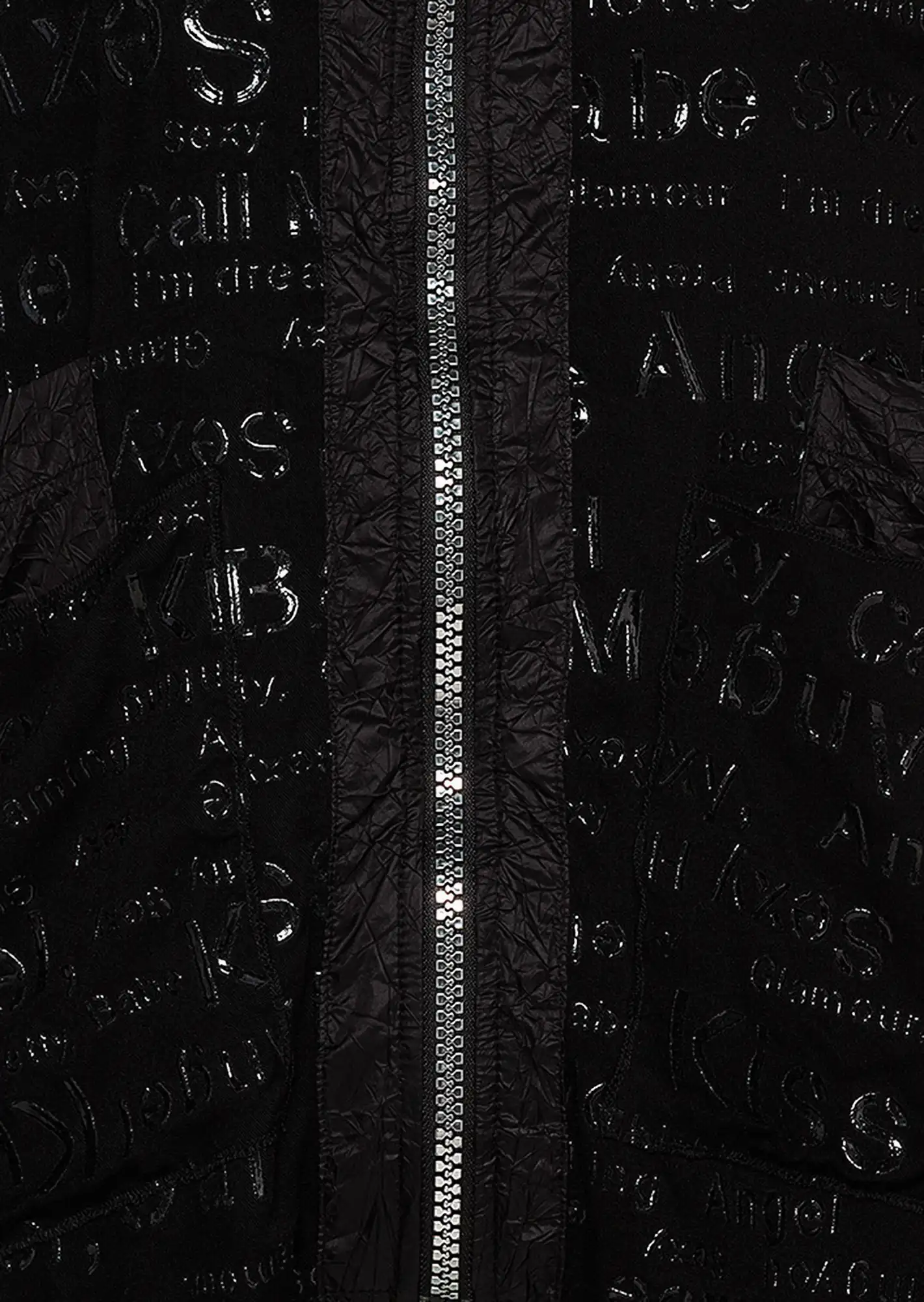 Jacke mit Lettering, schwarz