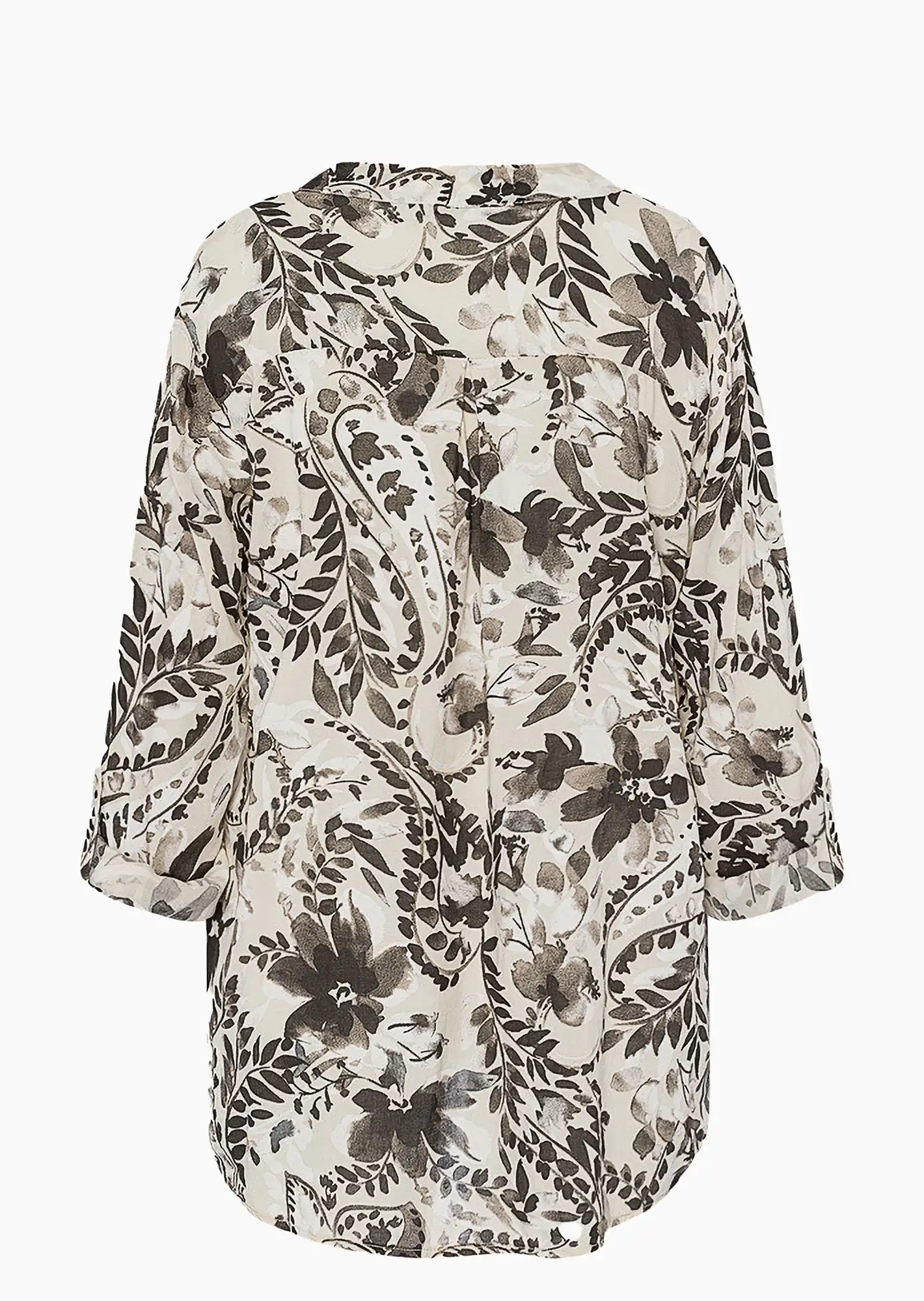 Bluse im Alloverprint, crema