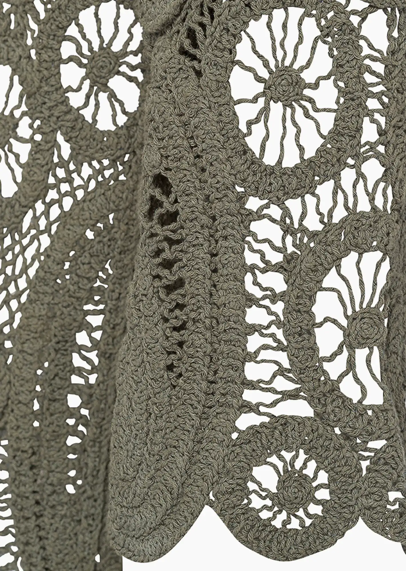 Mantel in Häkel-Optik, khaki
