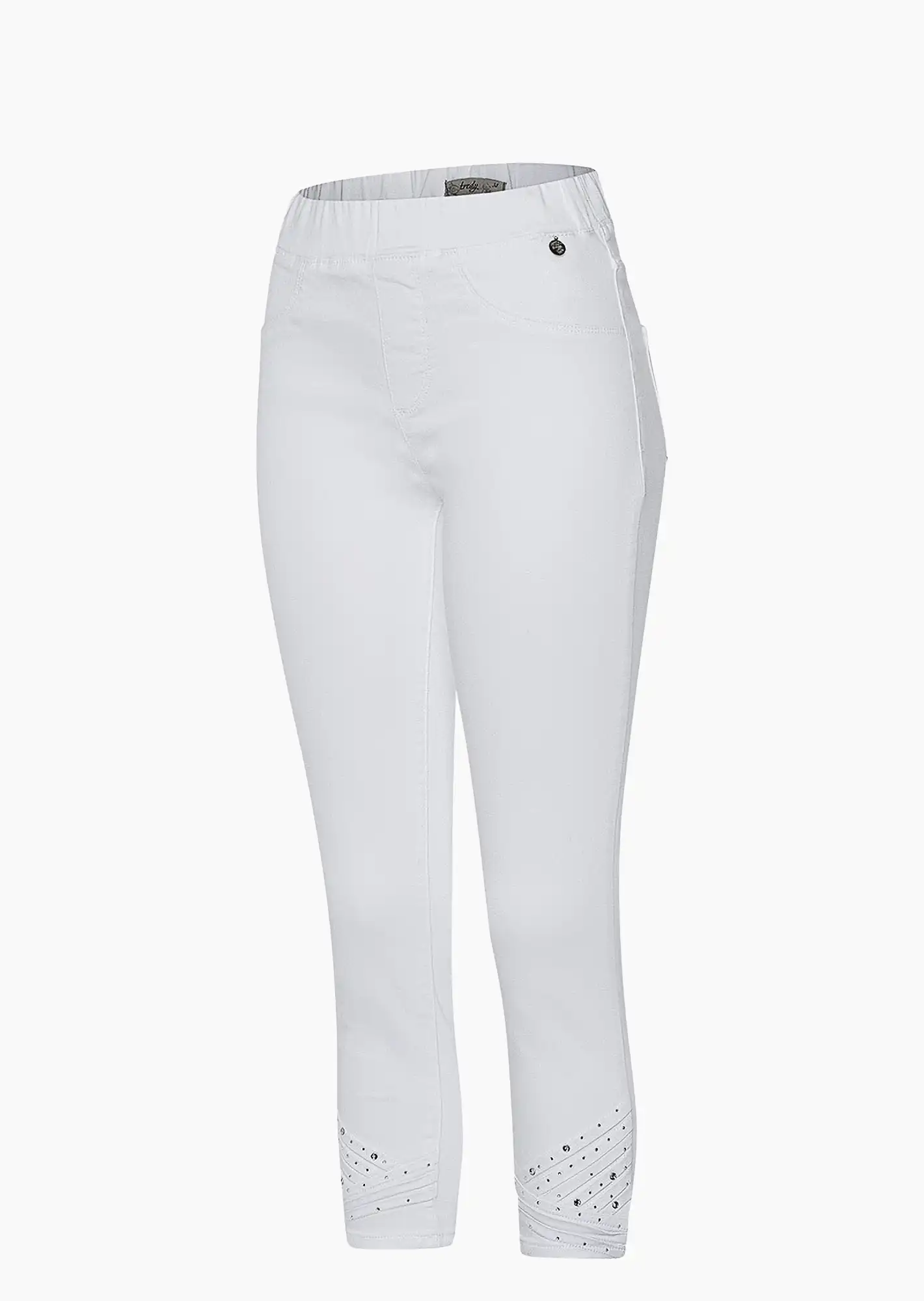 Jeggings mit Ziersteinen, weiß