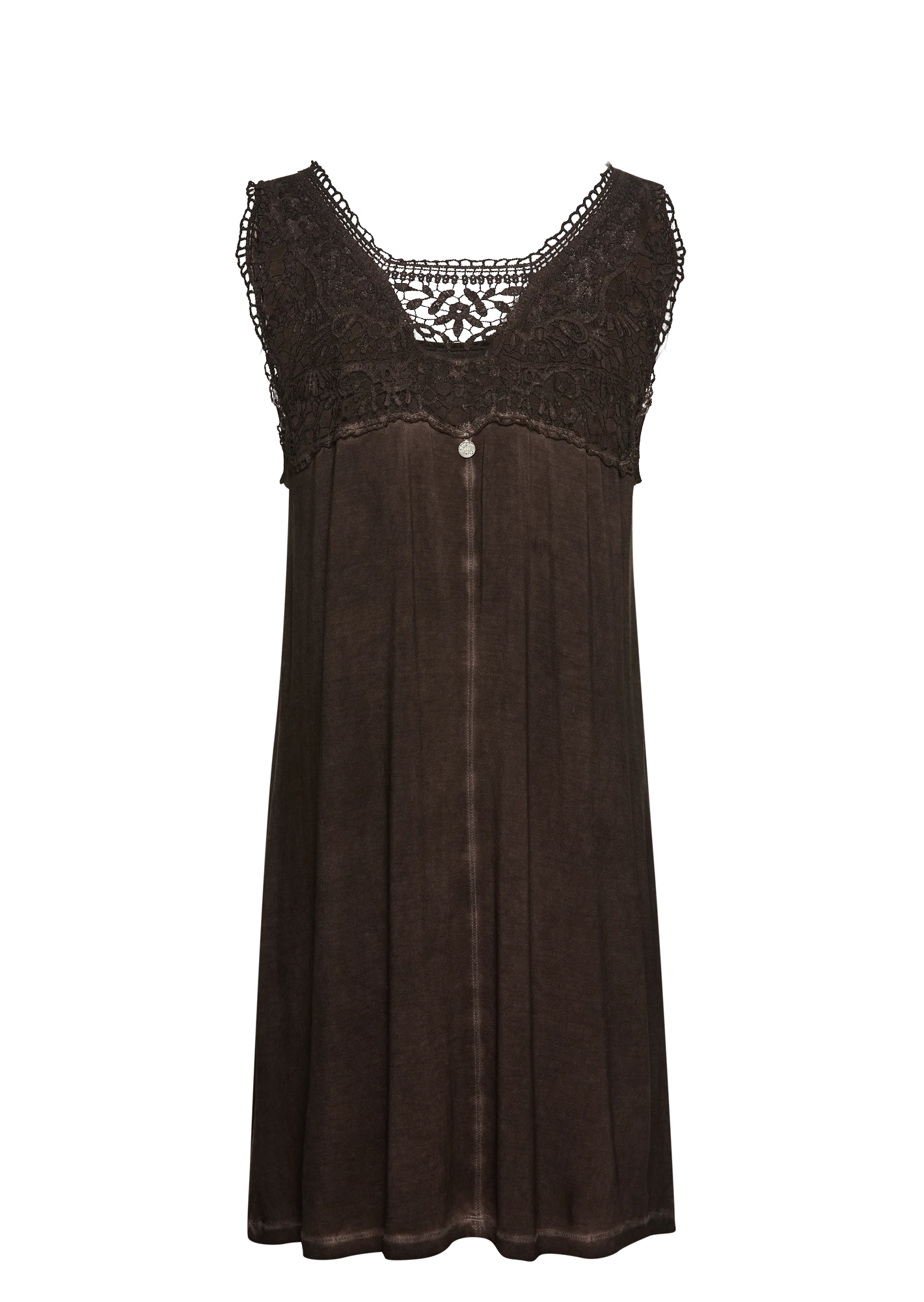 Top mit Spitze, mocca