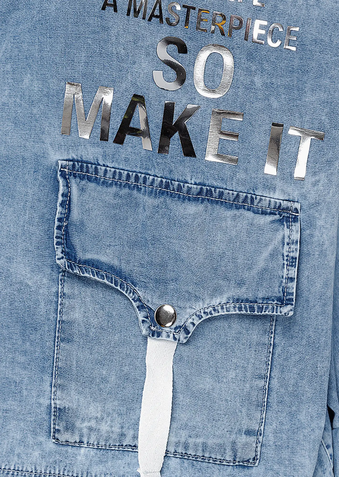 Jeansjacke mit Kapuze, bleached denim