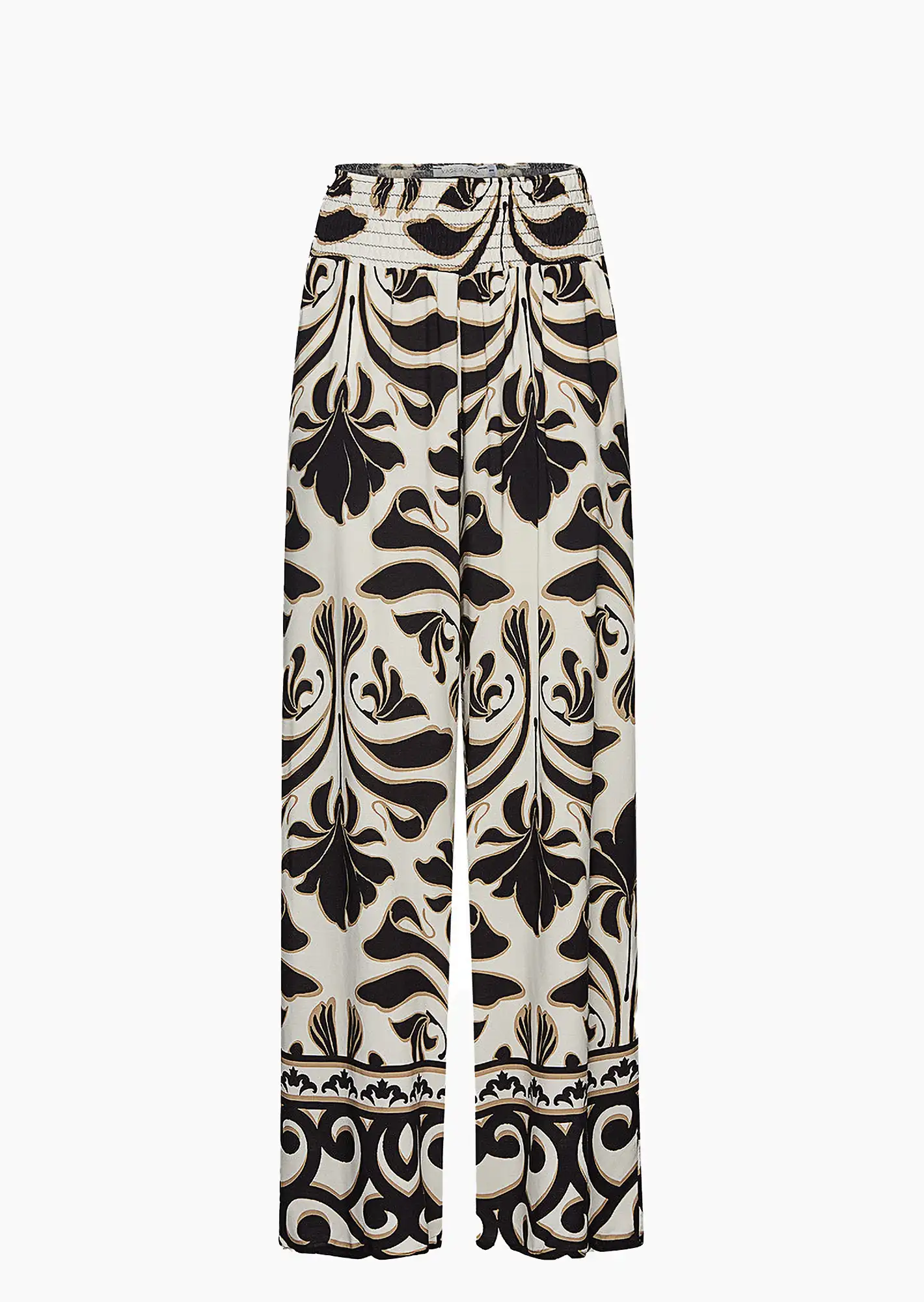 Culotte gemustert, schwarz-crema