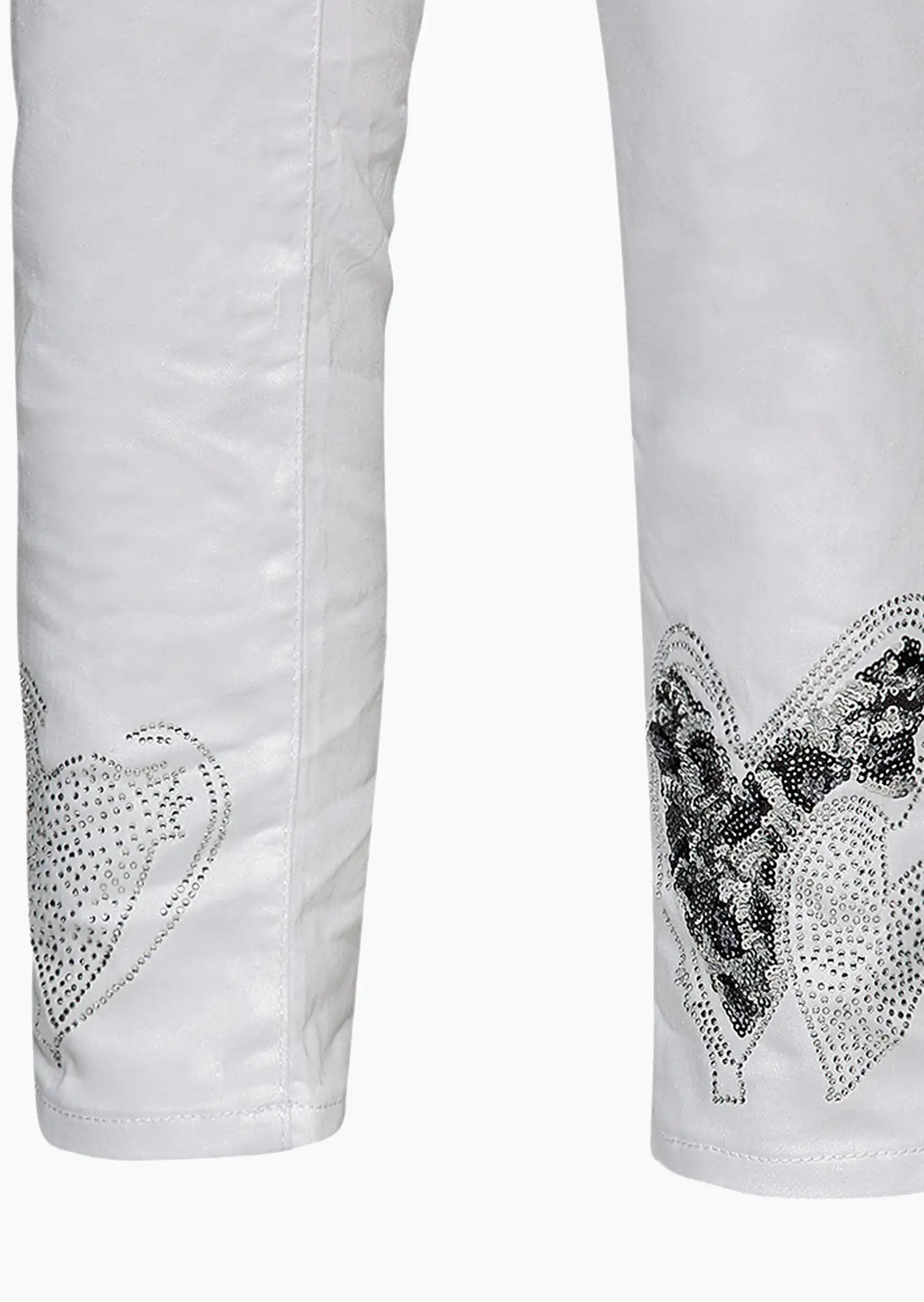 Jeggings 'Leoherz', weiß